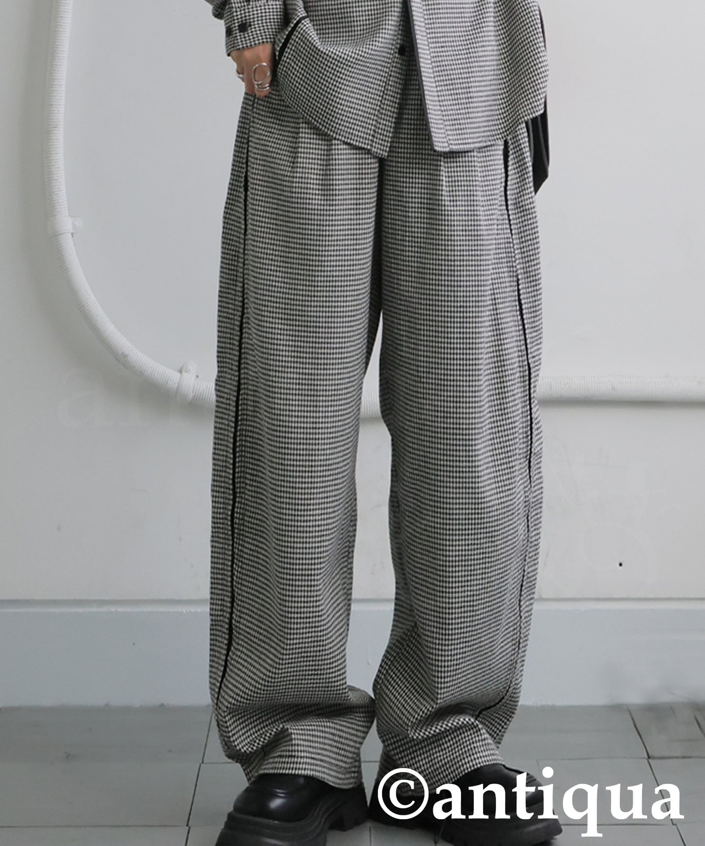 Houndstooth Wide Pants Ladies