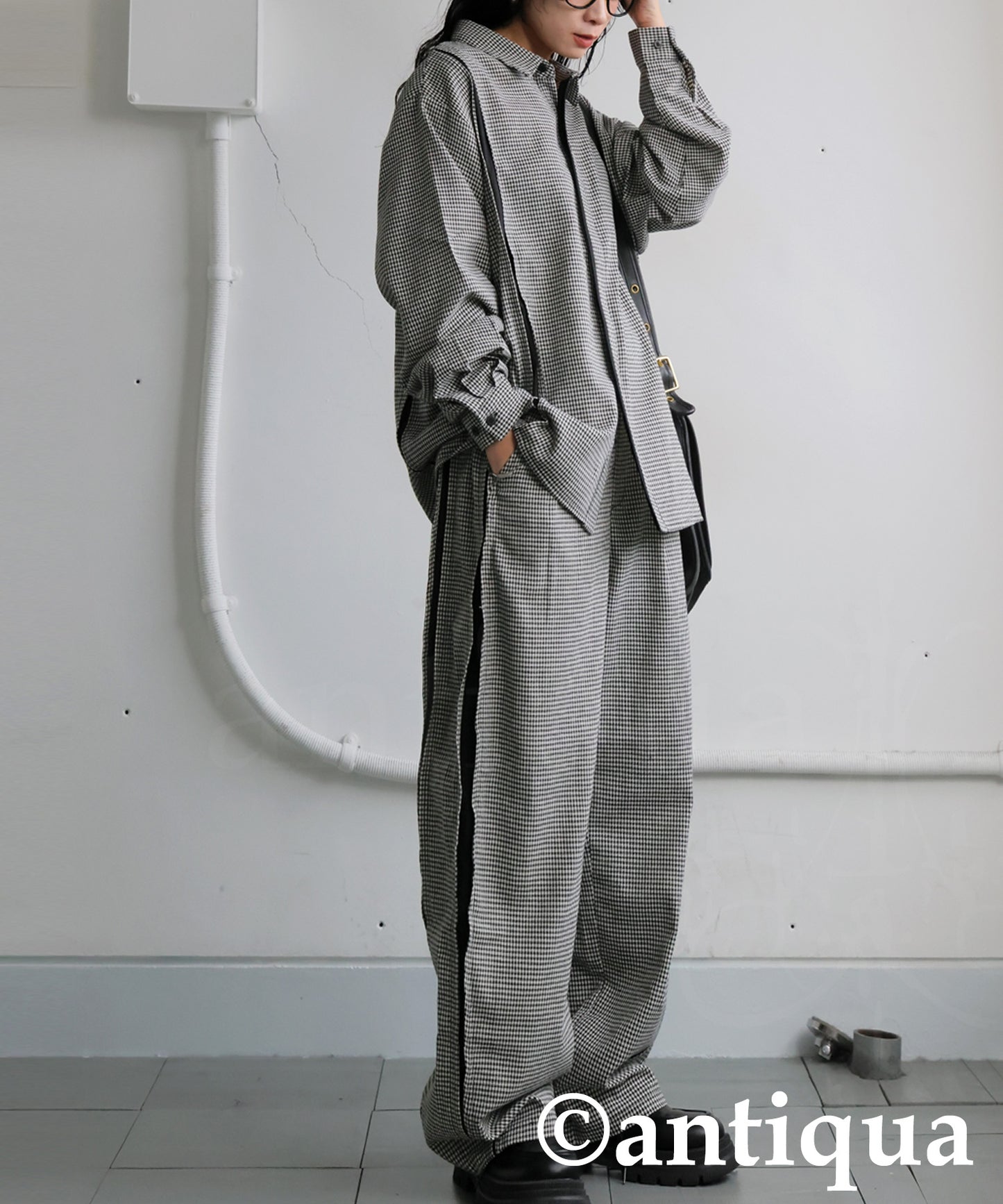 Houndstooth Wide Pants Ladies