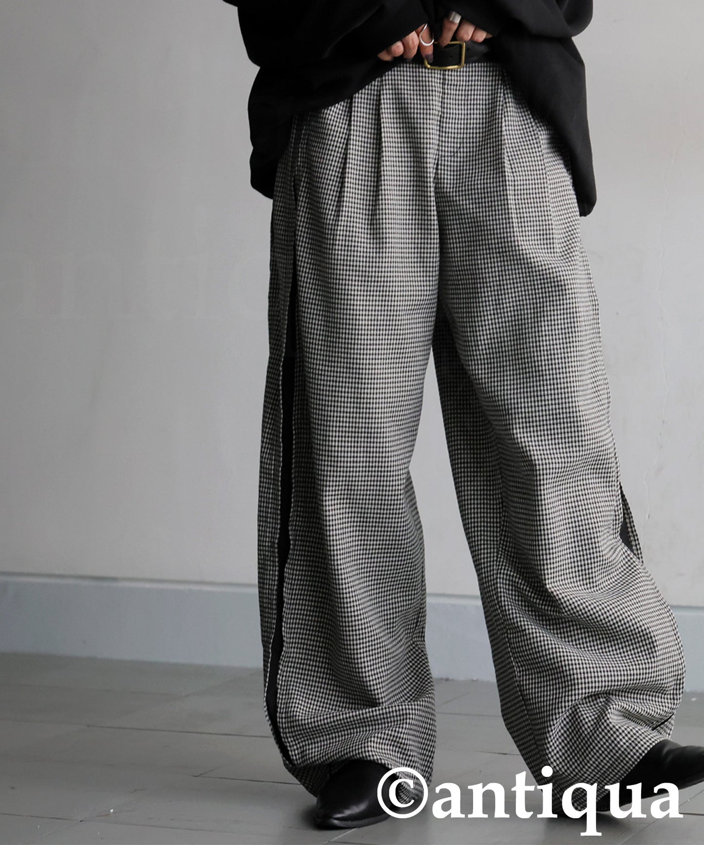 Houndstooth Wide Pants Ladies