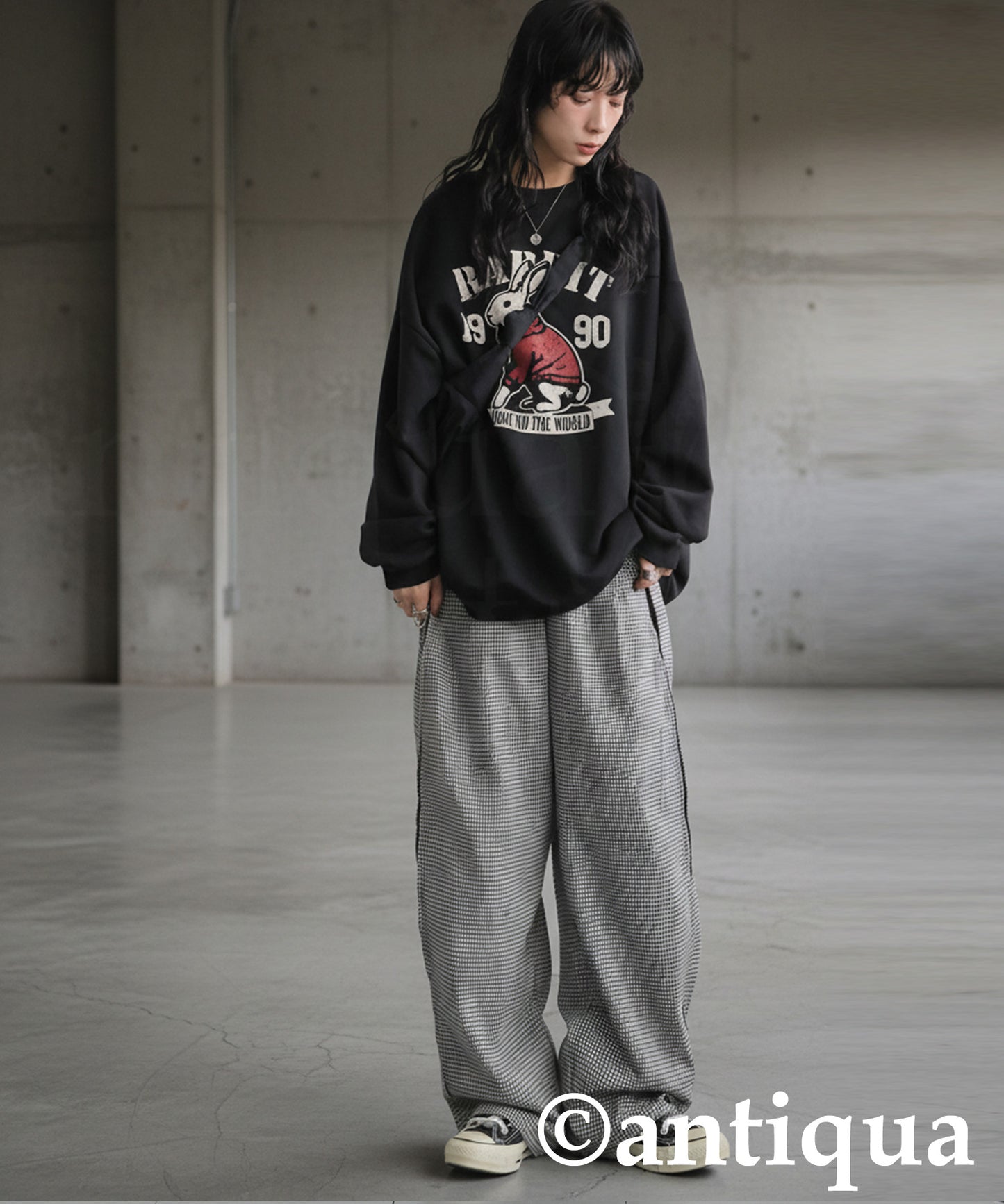 Houndstooth Wide Pants Ladies