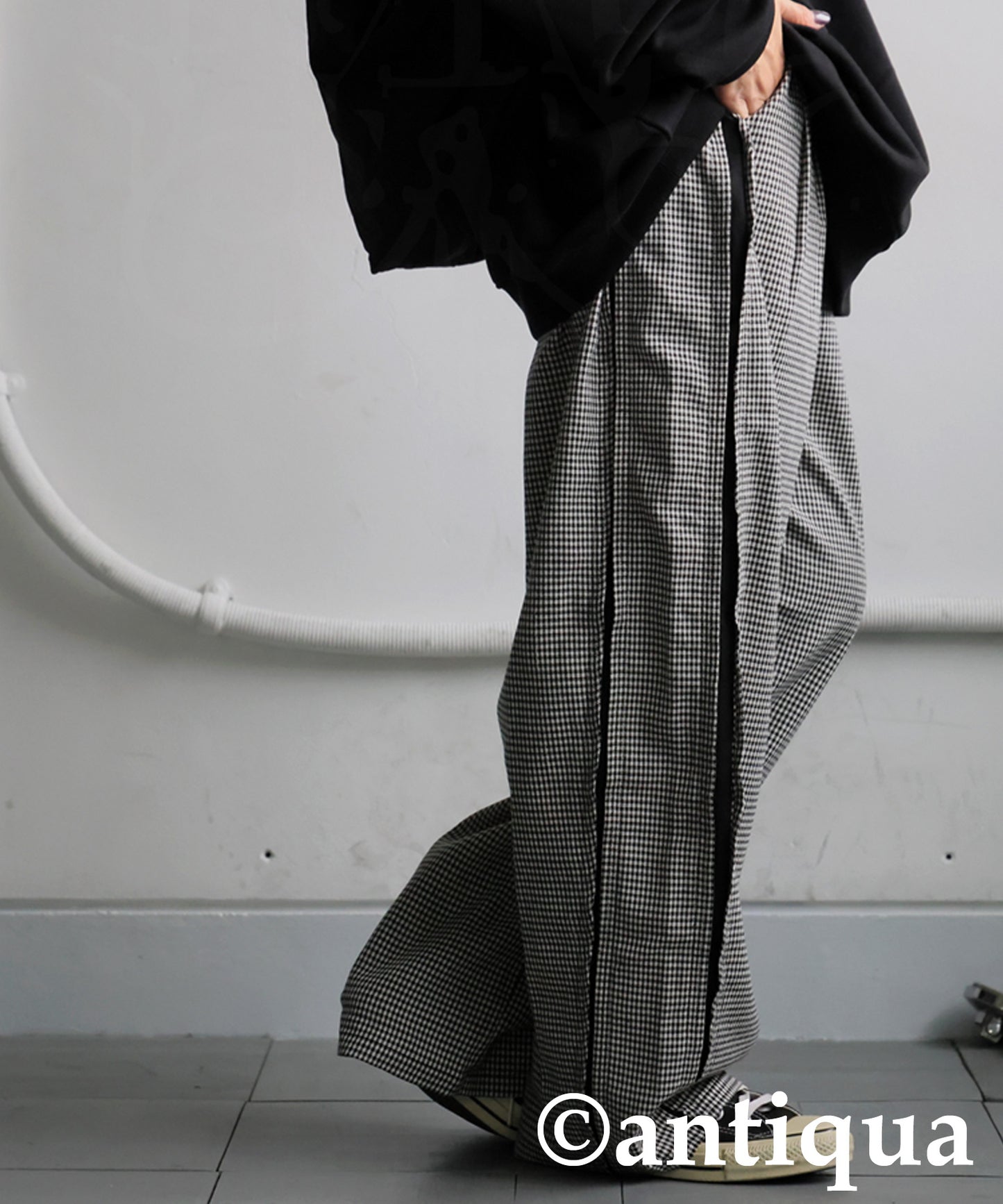 Houndstooth Wide Pants Ladies