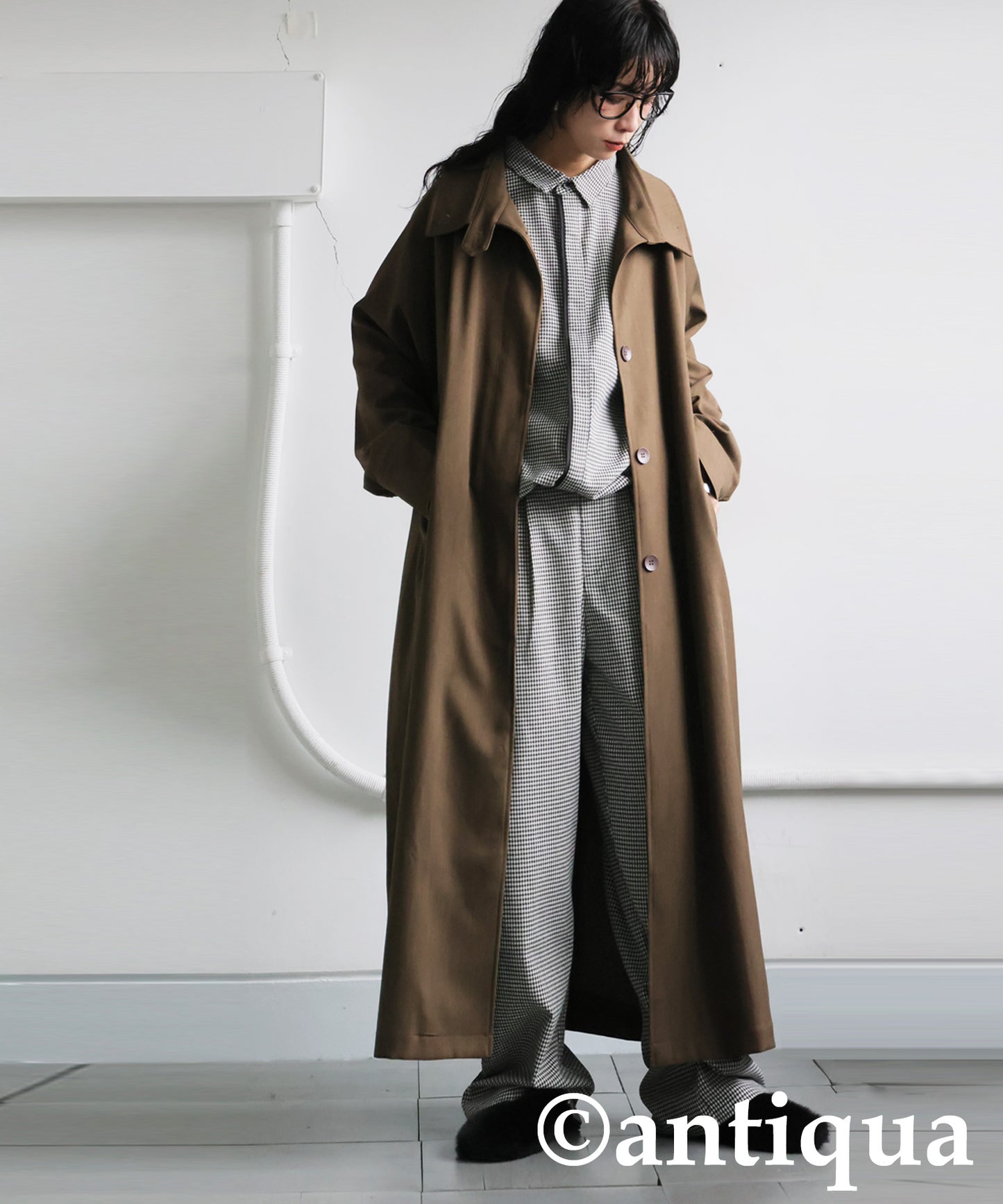 Houndstooth Line Design Shirt Ladies