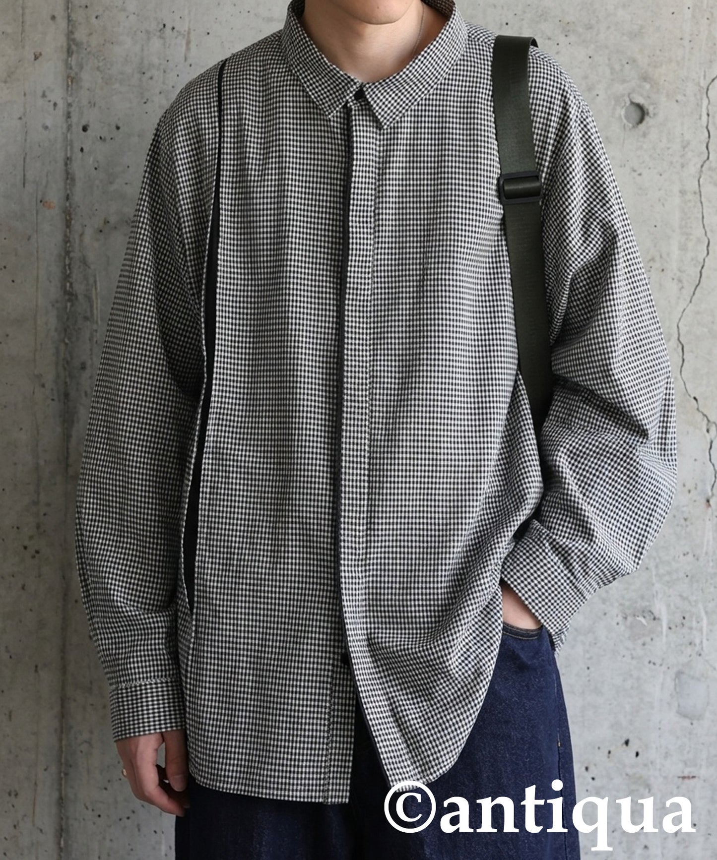 Houndstooth Line Design Shirt Men's