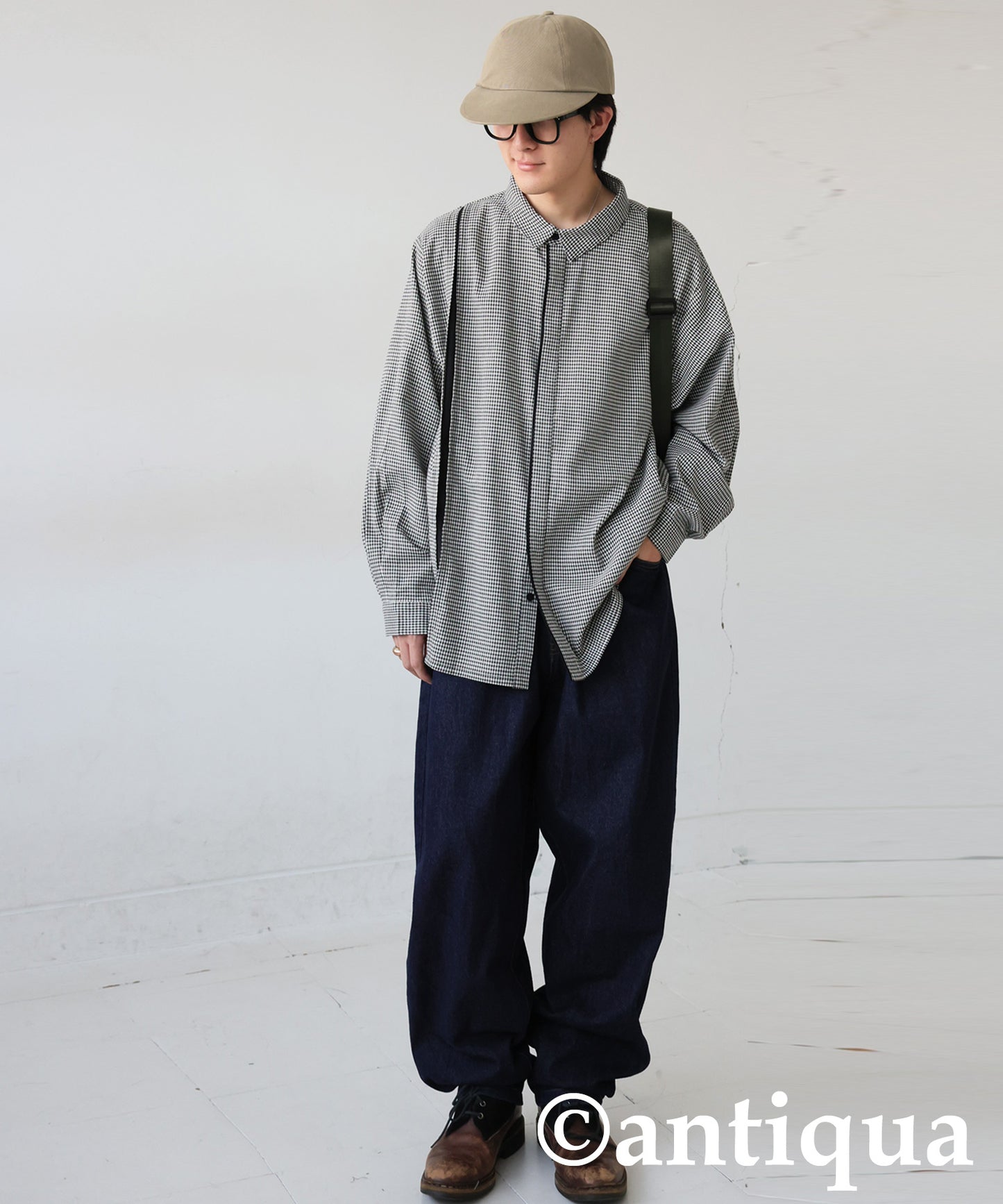 Houndstooth Line Design Shirt Men's