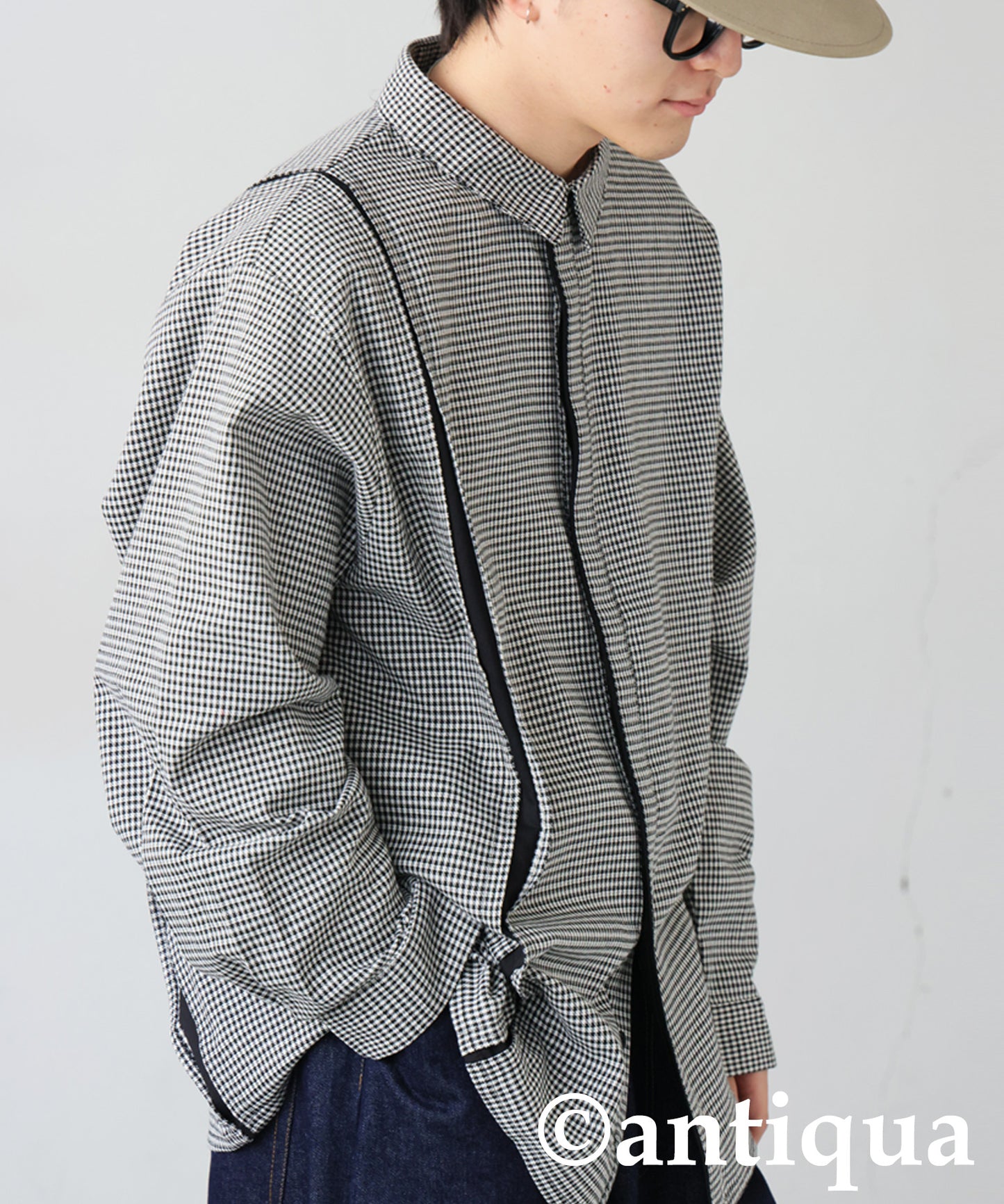 Houndstooth Line Design Shirt Men's