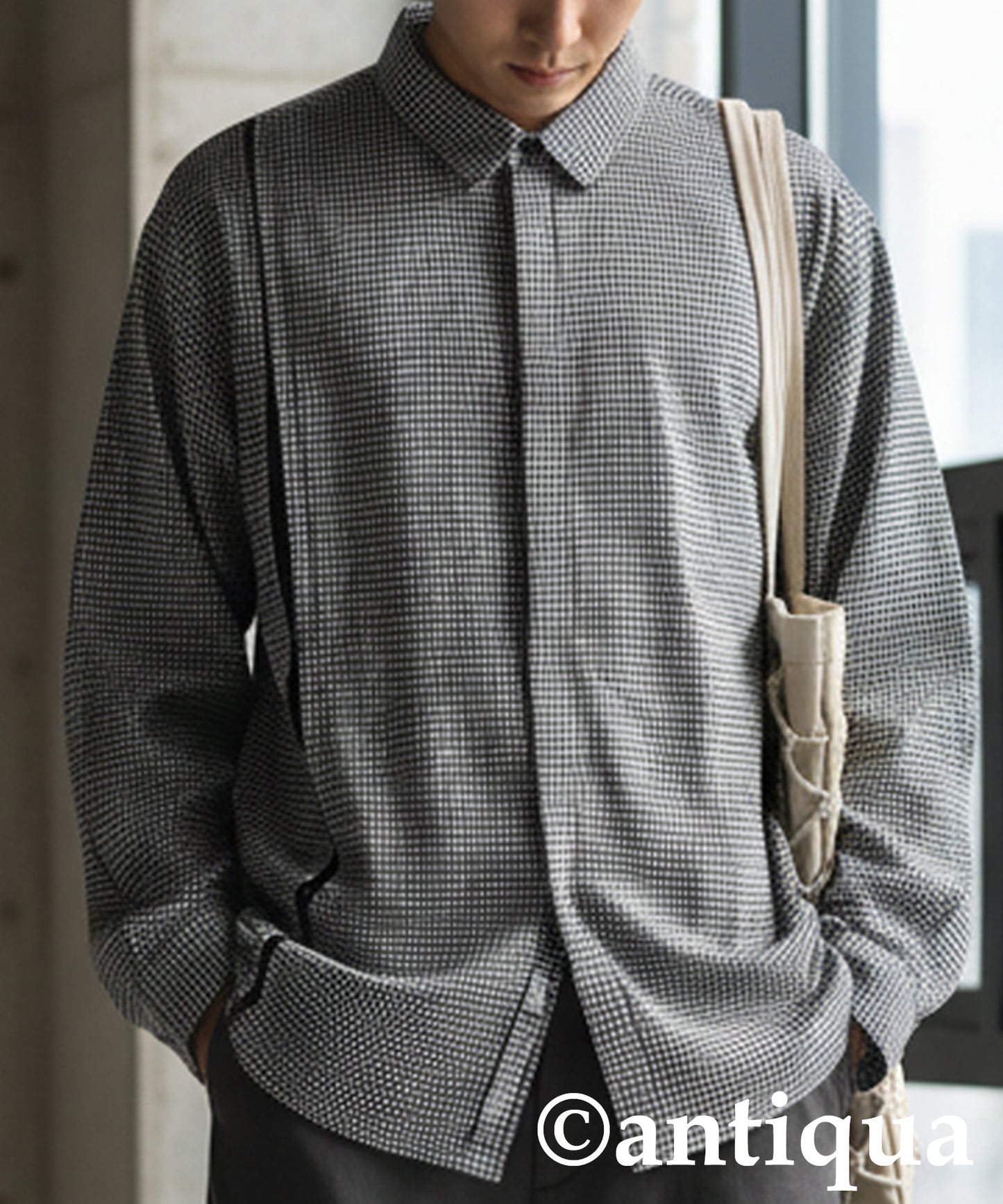 Houndstooth Line Design Shirt Men's