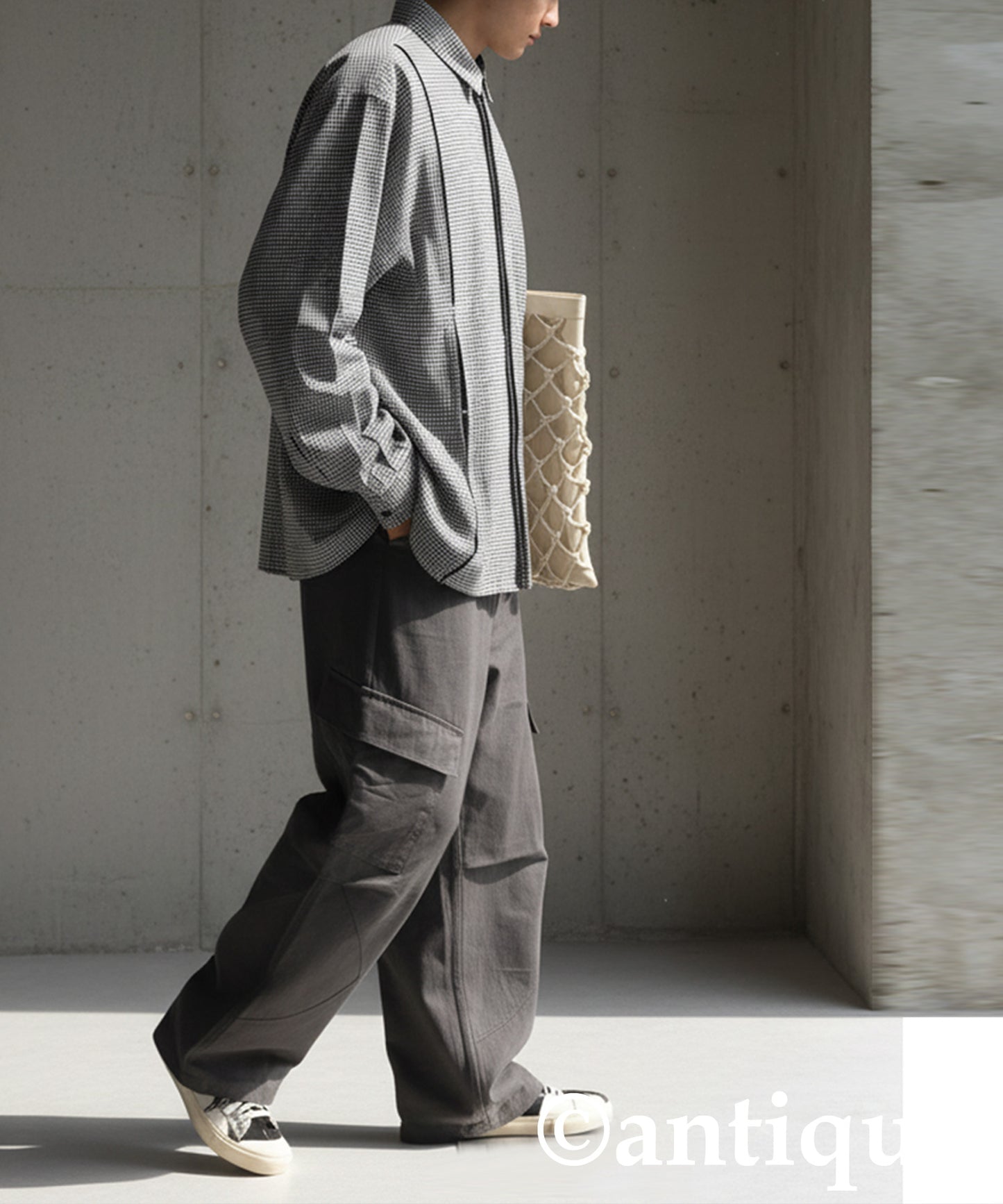 Houndstooth Line Design Shirt Men's