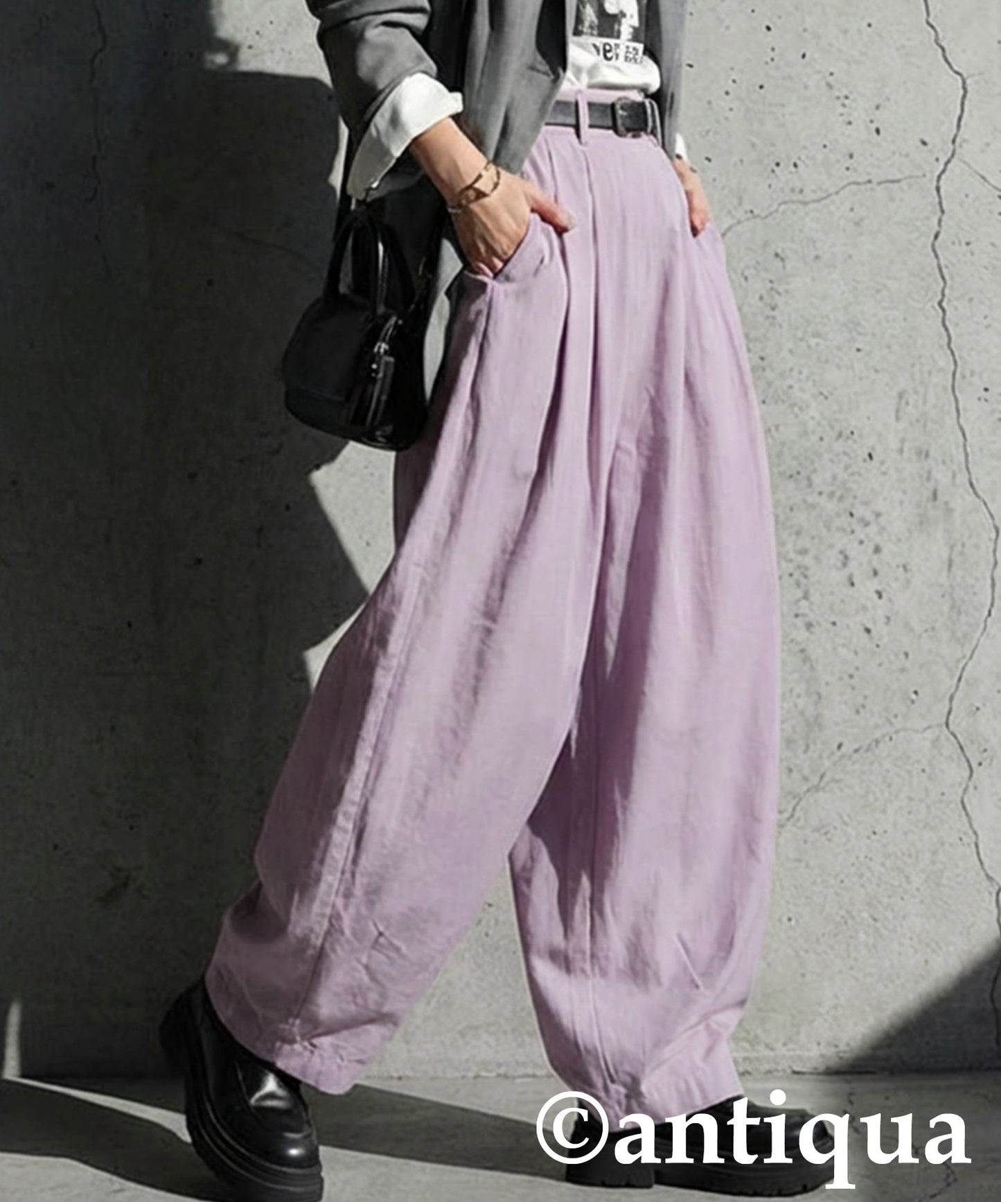 Wide-Pleated Pants Ladies