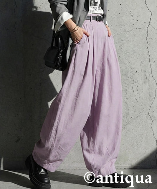 Wide-Pleated Pants Ladies
