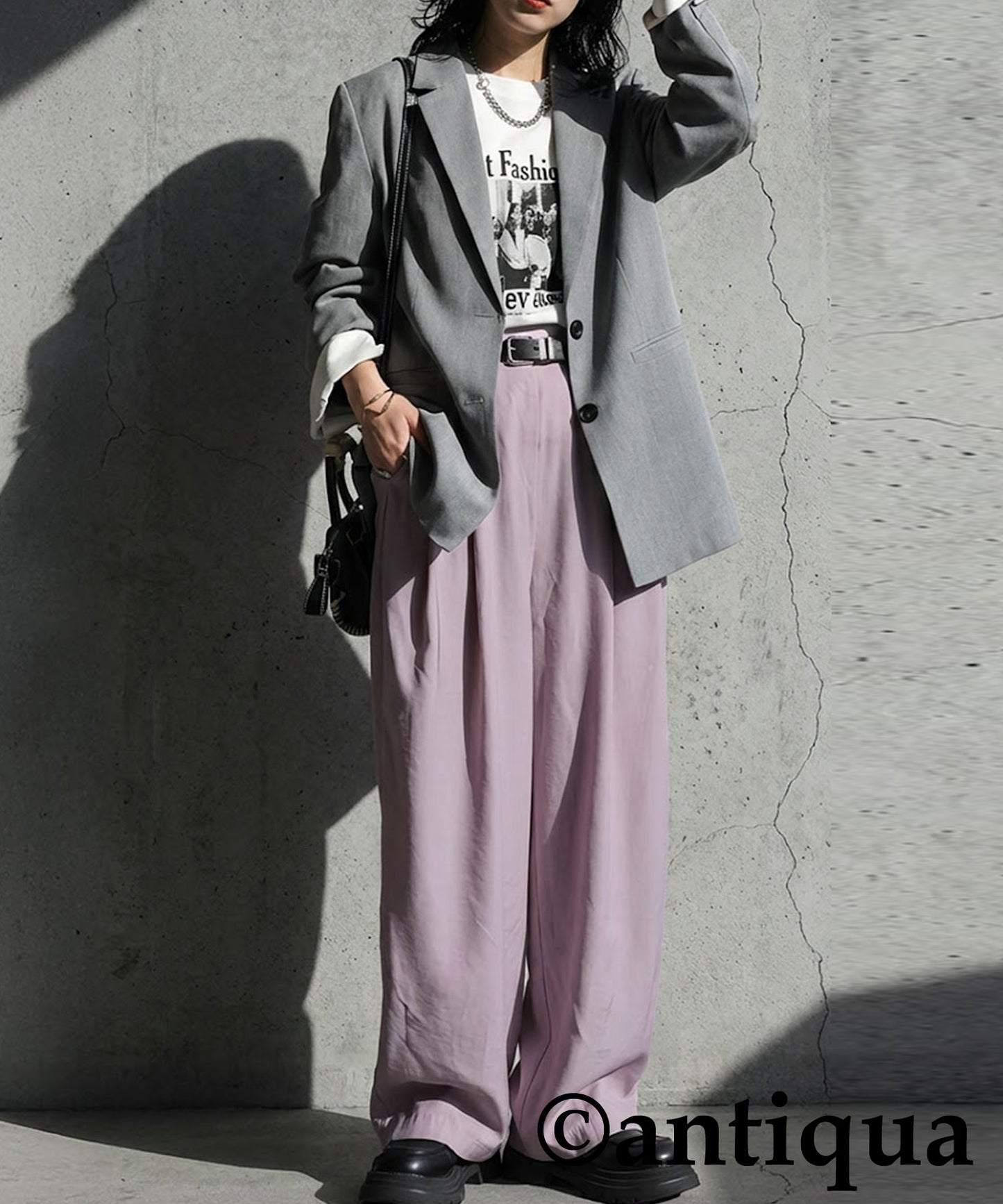 Wide-Pleated Pants Ladies
