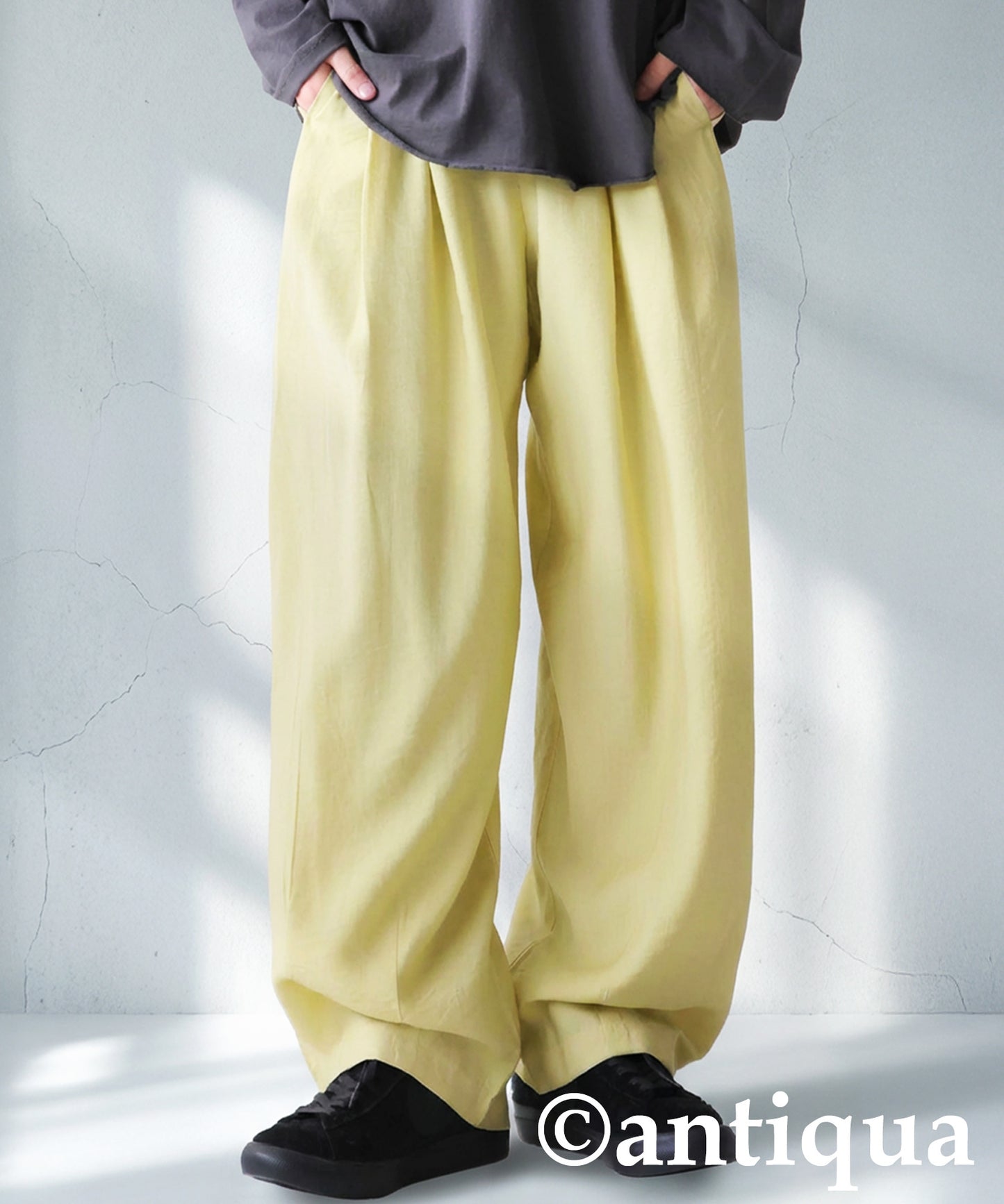 Wide-Pleated Pants Men's