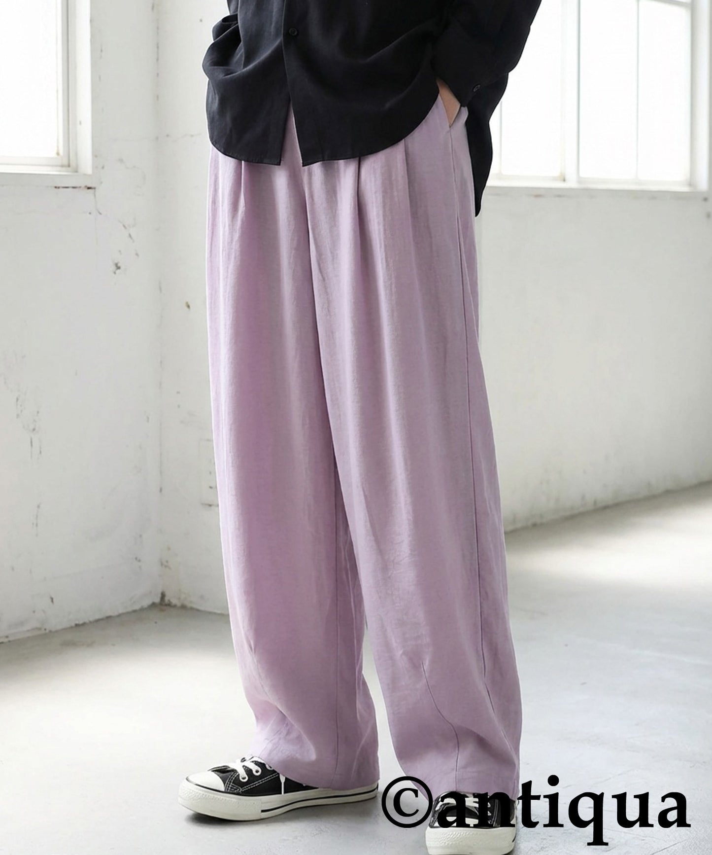 Wide-Pleated Pants Men's
