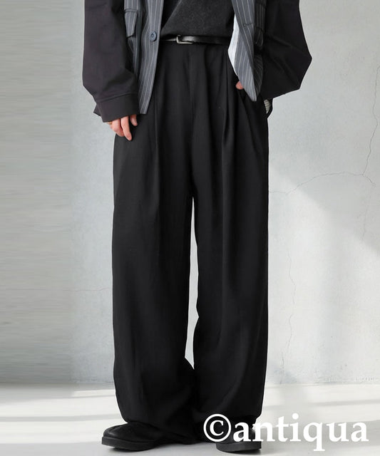 Wide-Pleated Pants Men's
