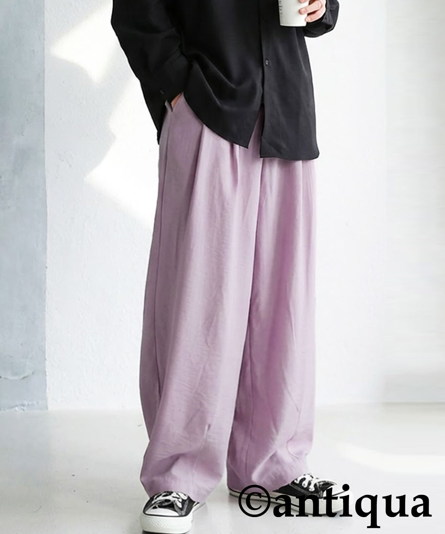 Wide-Pleated Pants Men's