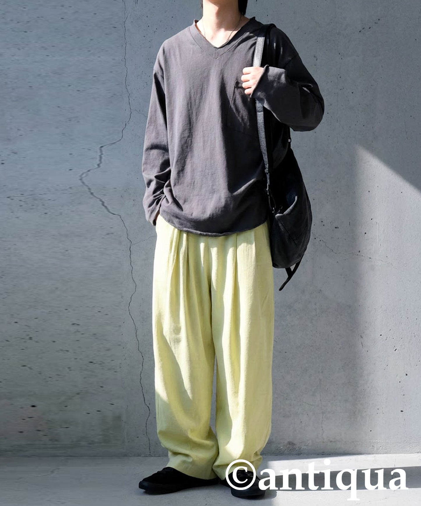 Wide-Pleated Pants Men's