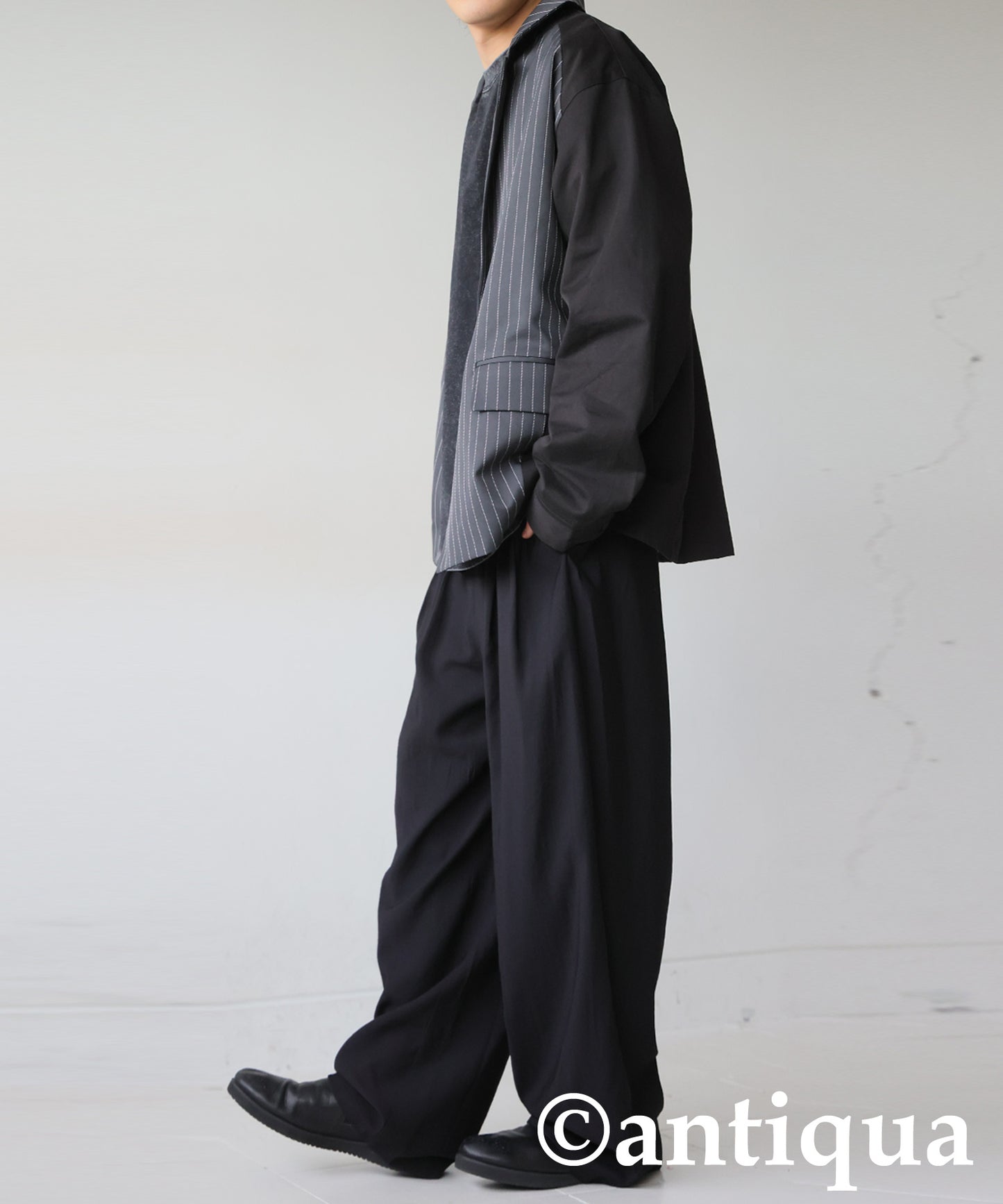 Wide-Pleated Pants Men's
