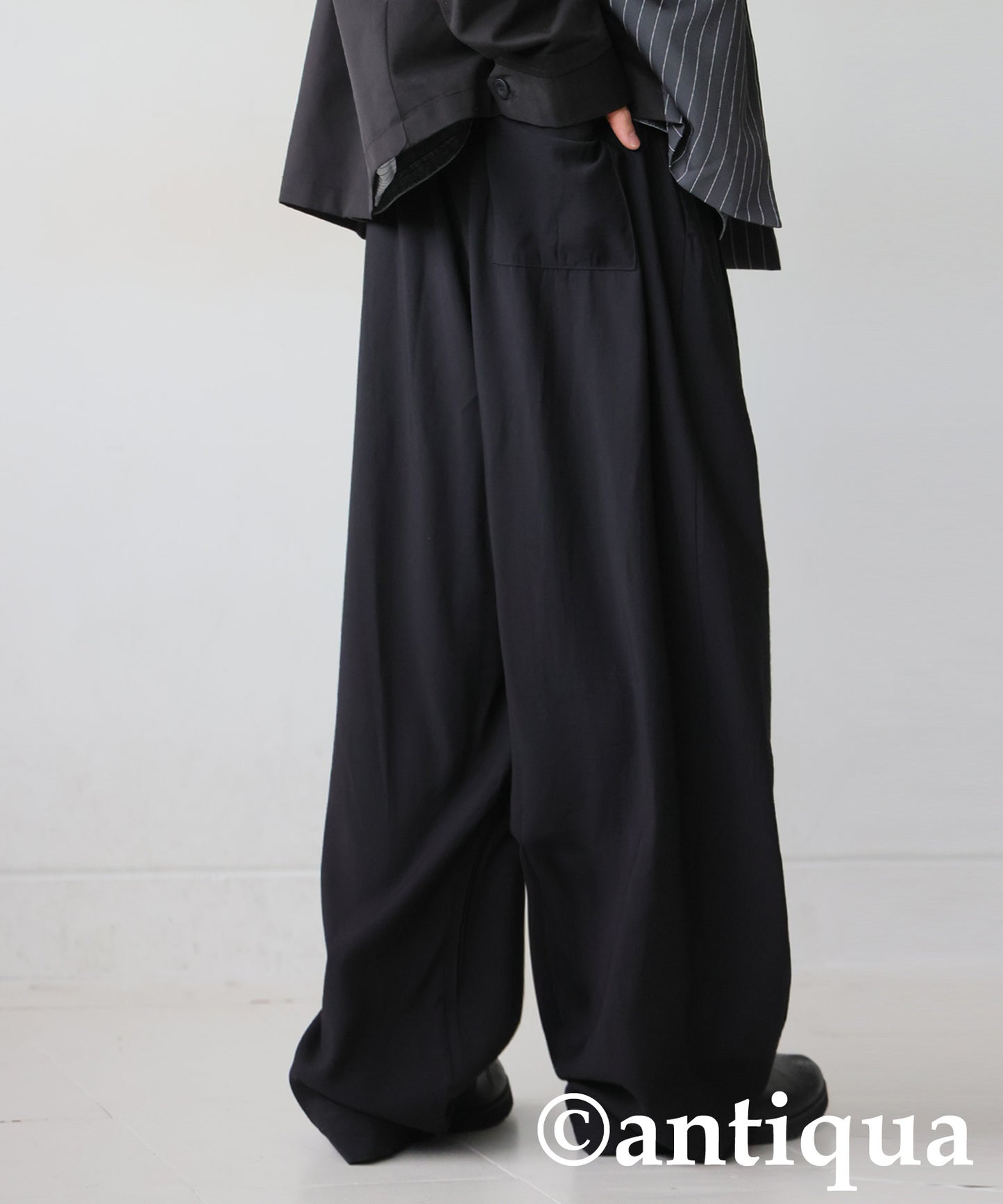 Wide-Pleated Pants Men's