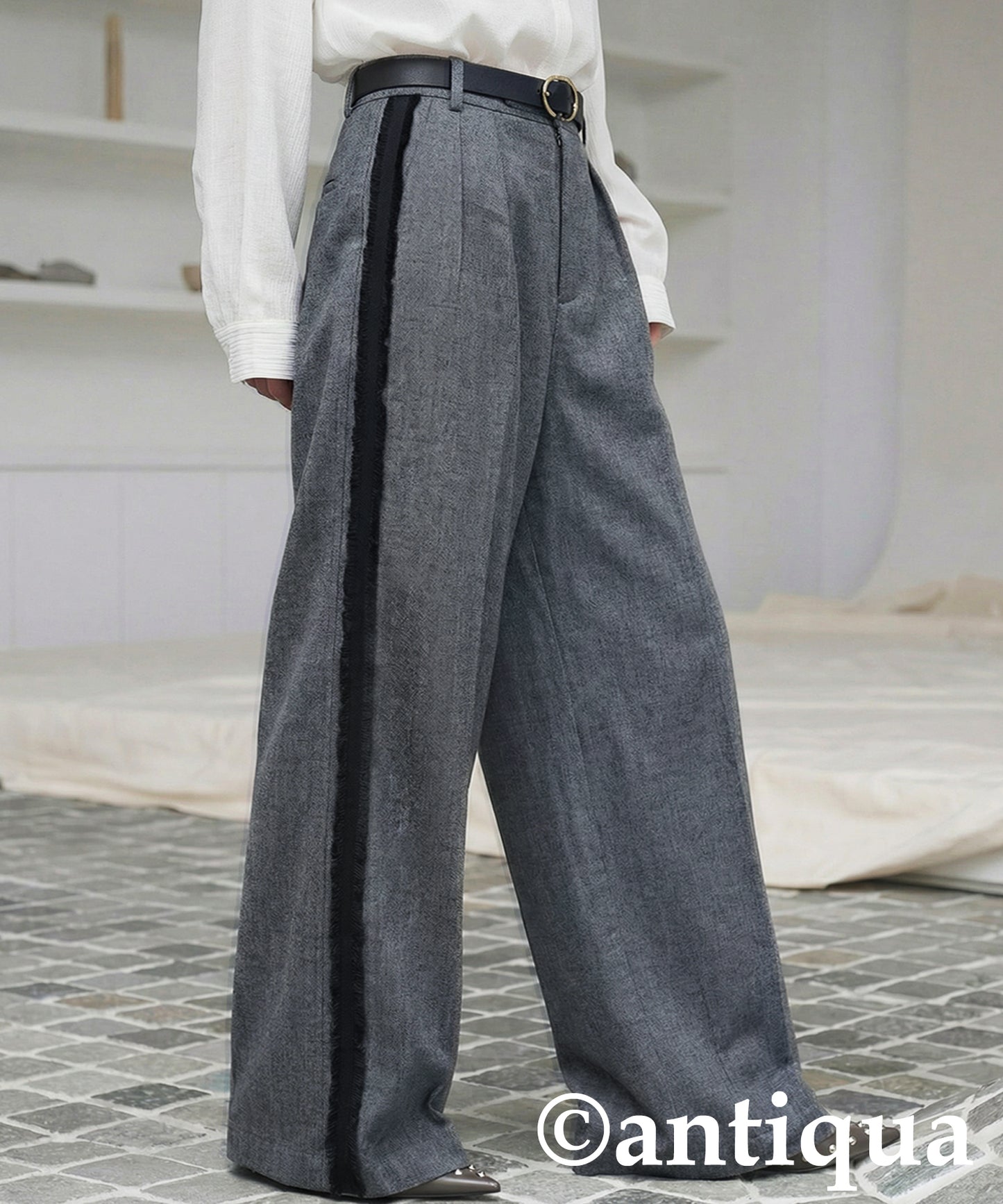 Tape Line Wide Pants Ladies