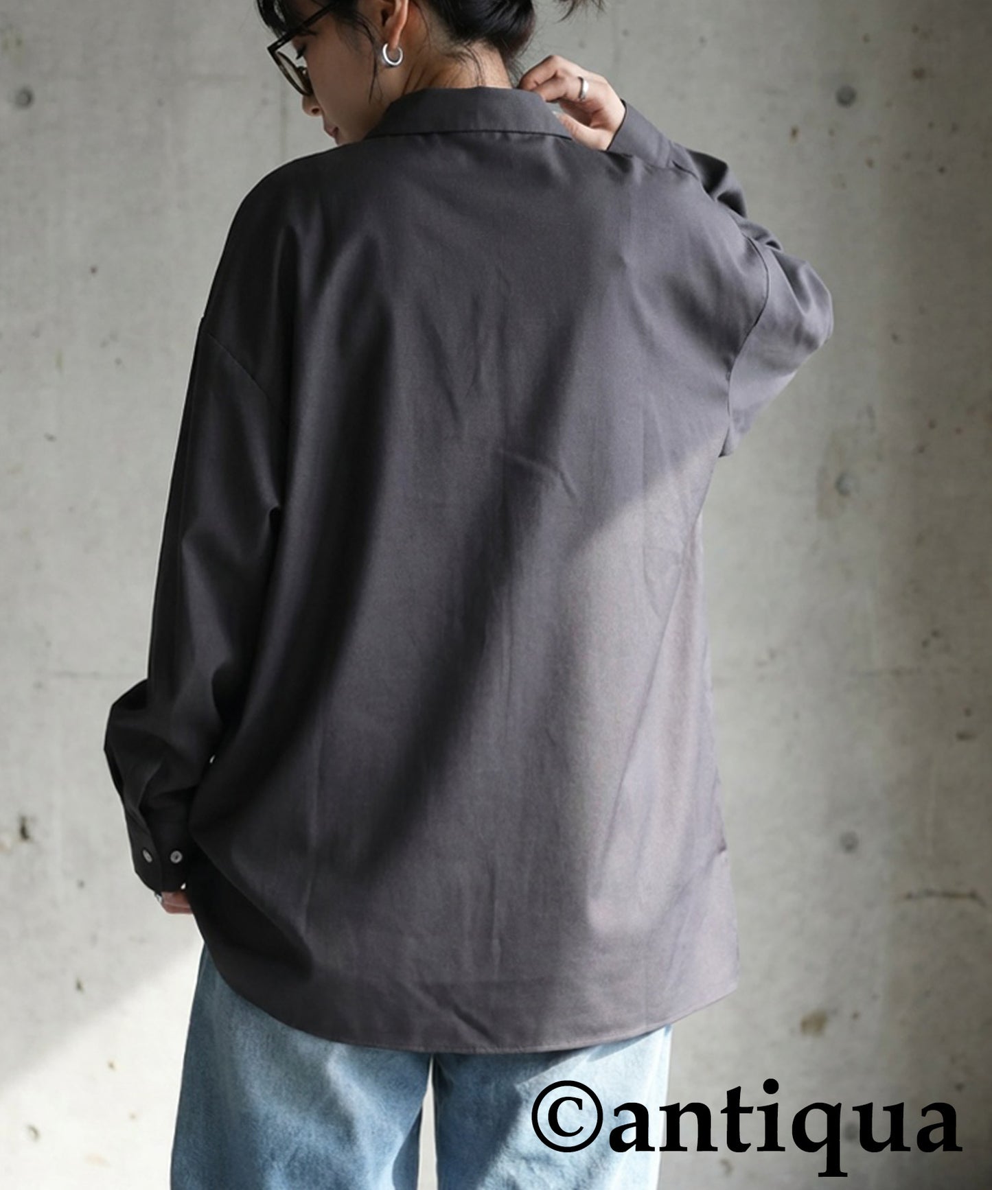 Mixed Material Checkered Shirt Ladies