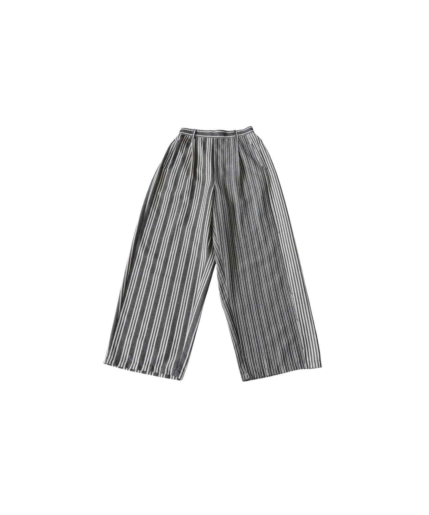Striped Wide-Leg Pants With Pleats Ladies