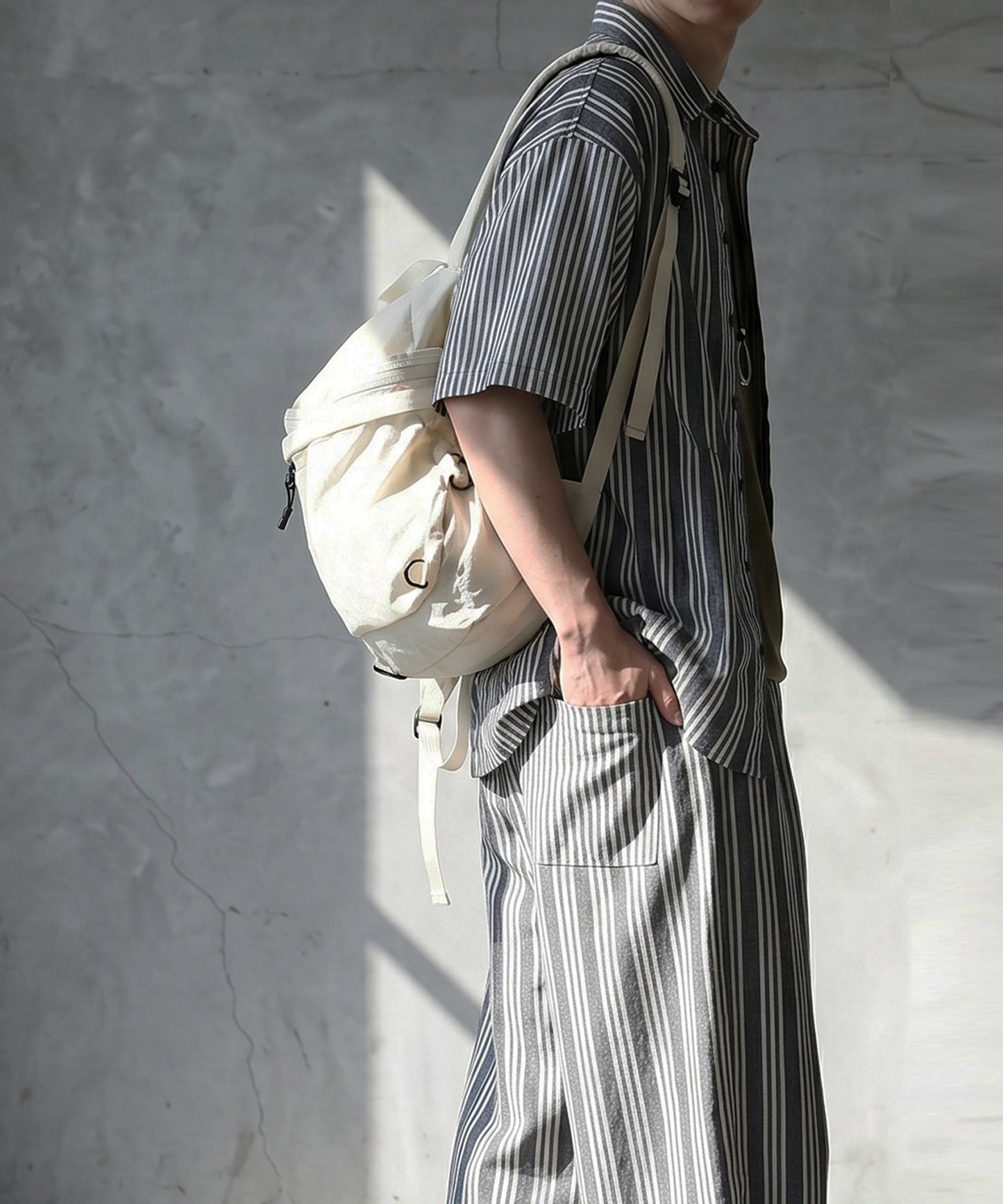 Striped Wide-Leg Pants With Pleats Men’s