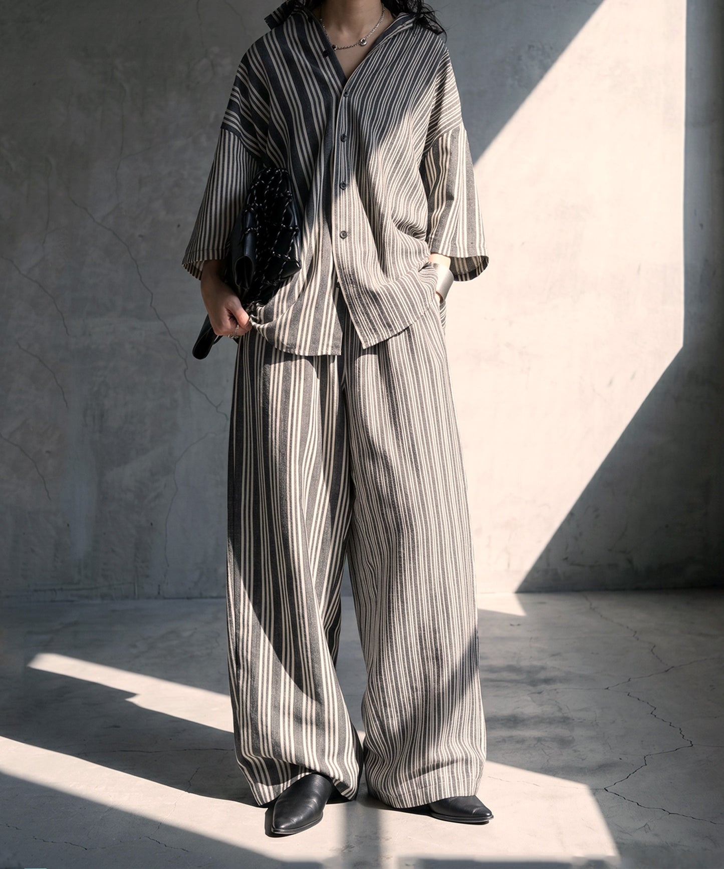 Striped Shirt With Contrasting Panels Ladies