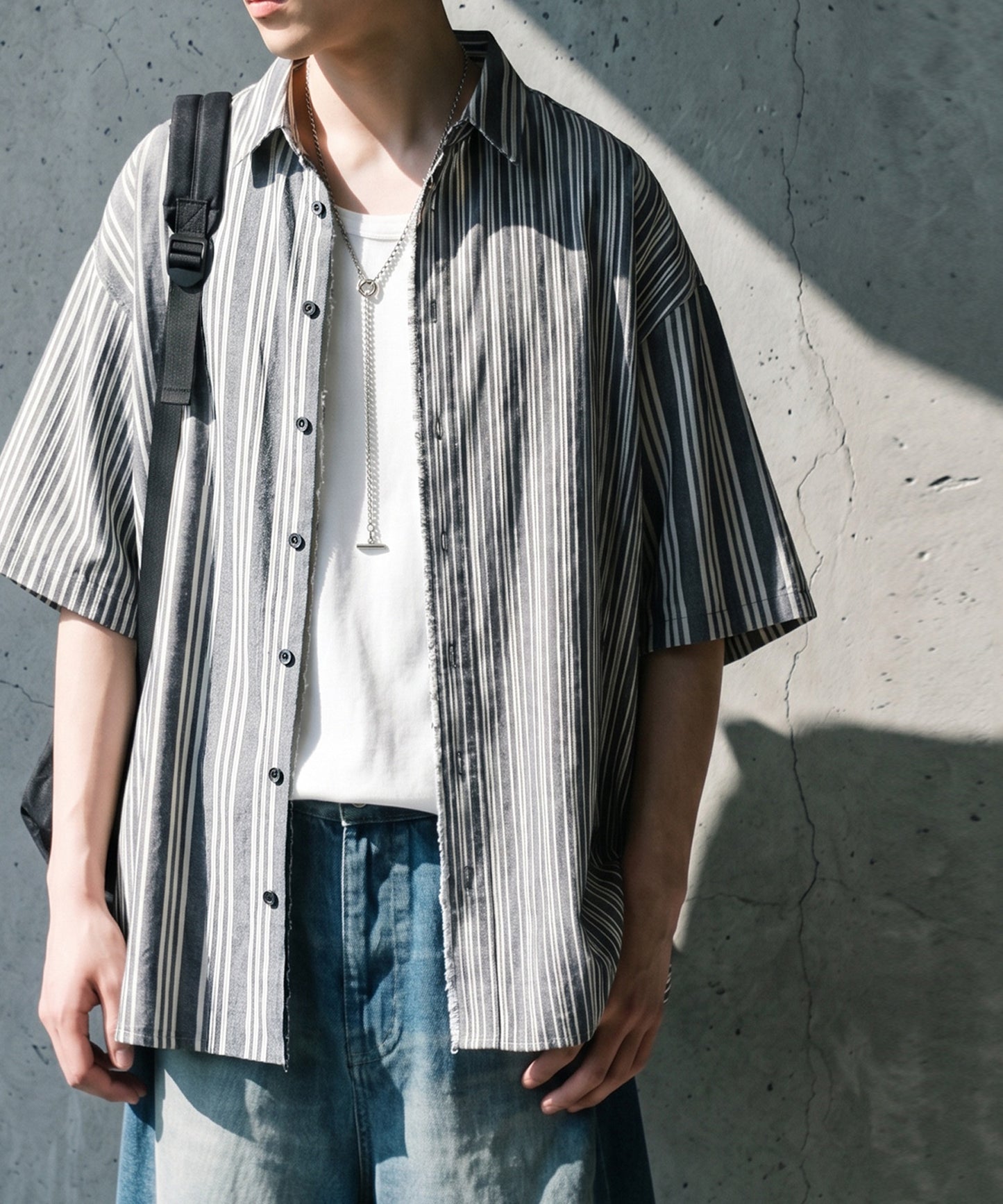 Striped Shirt With Contrasting Panels Men’s