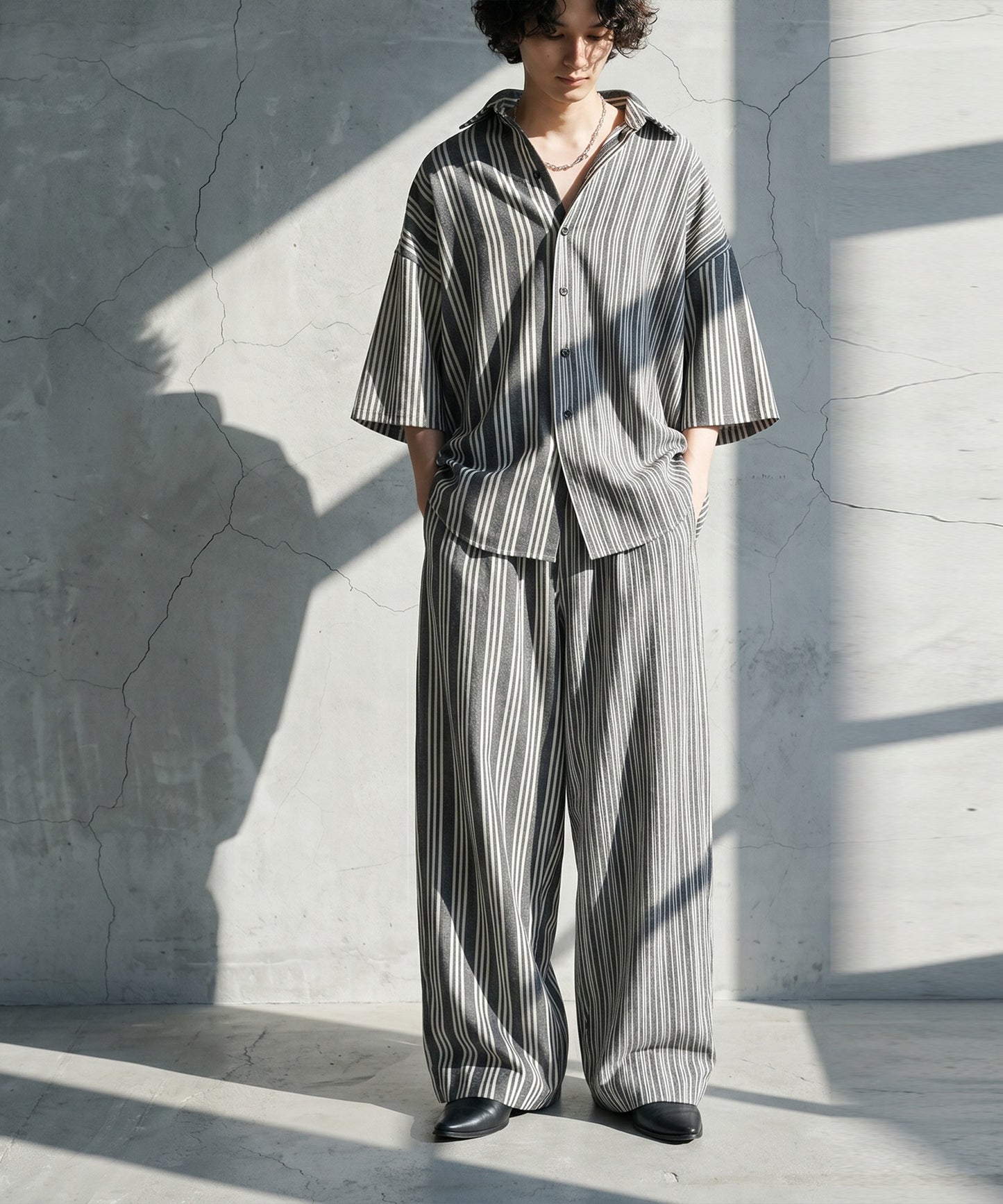 Striped Shirt With Contrasting Panels Men’s