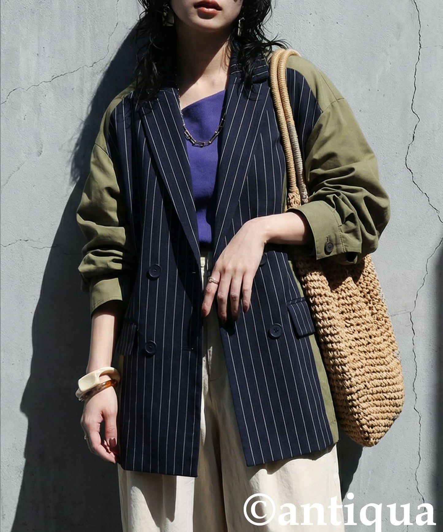 Mixed Material Jacket Ladies