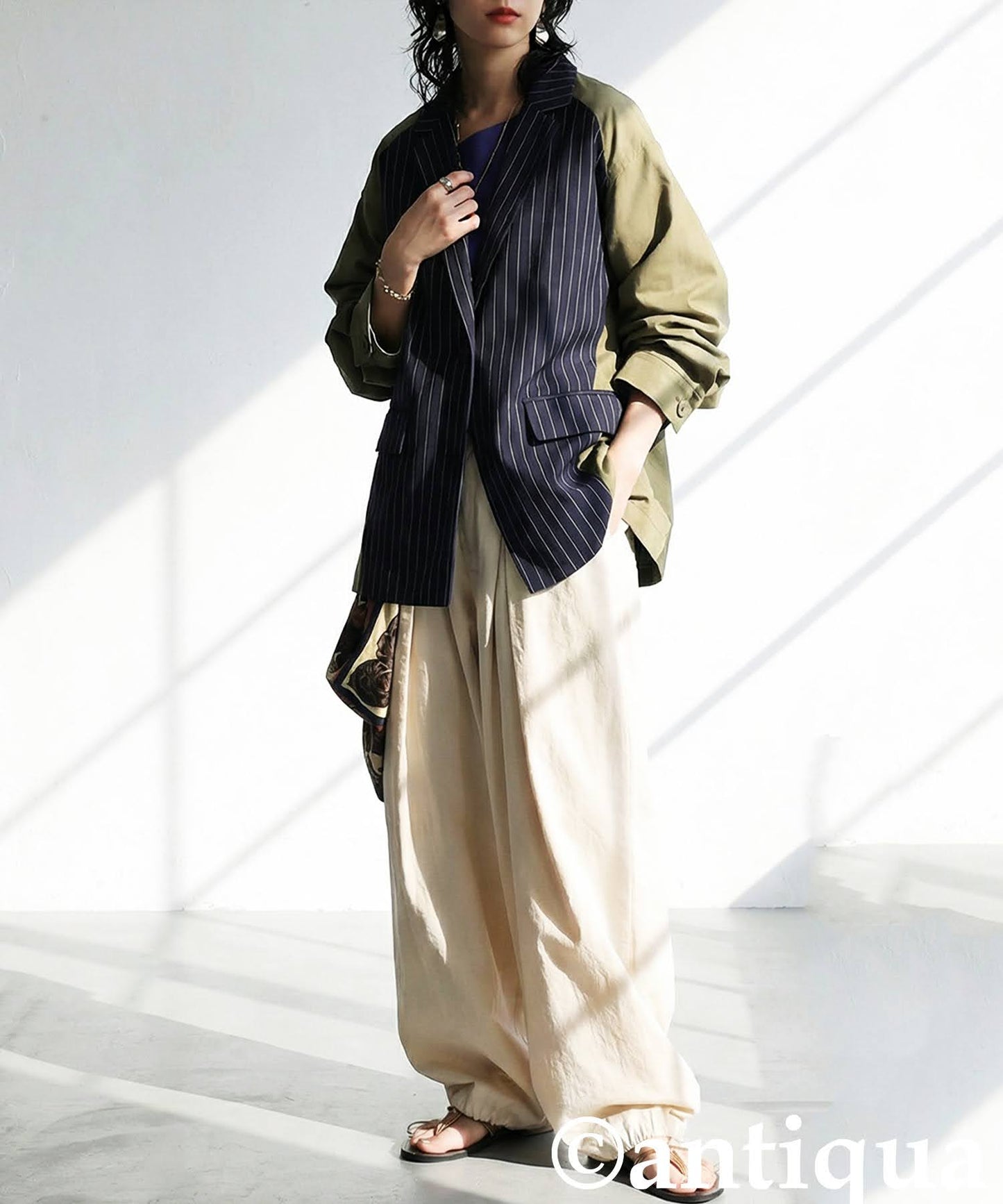 Mixed Material Jacket Ladies