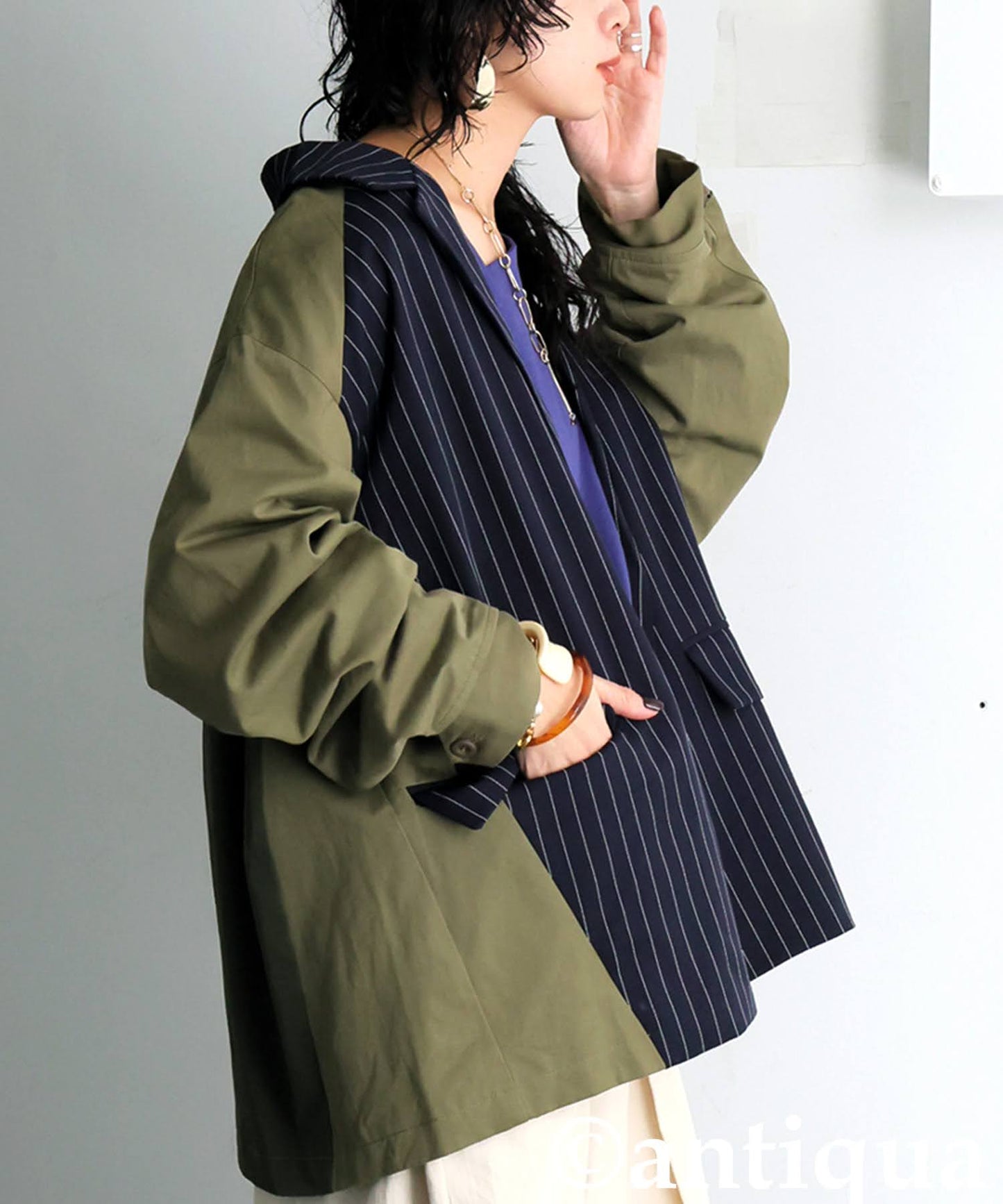 Mixed Material Jacket Ladies