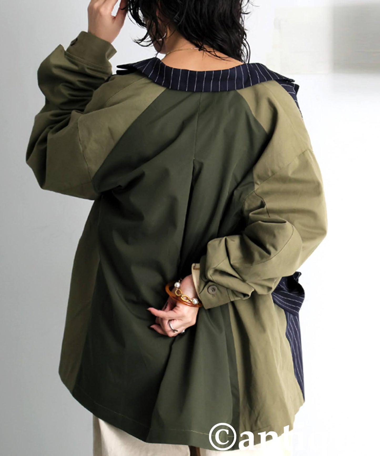 Mixed Material Jacket Ladies