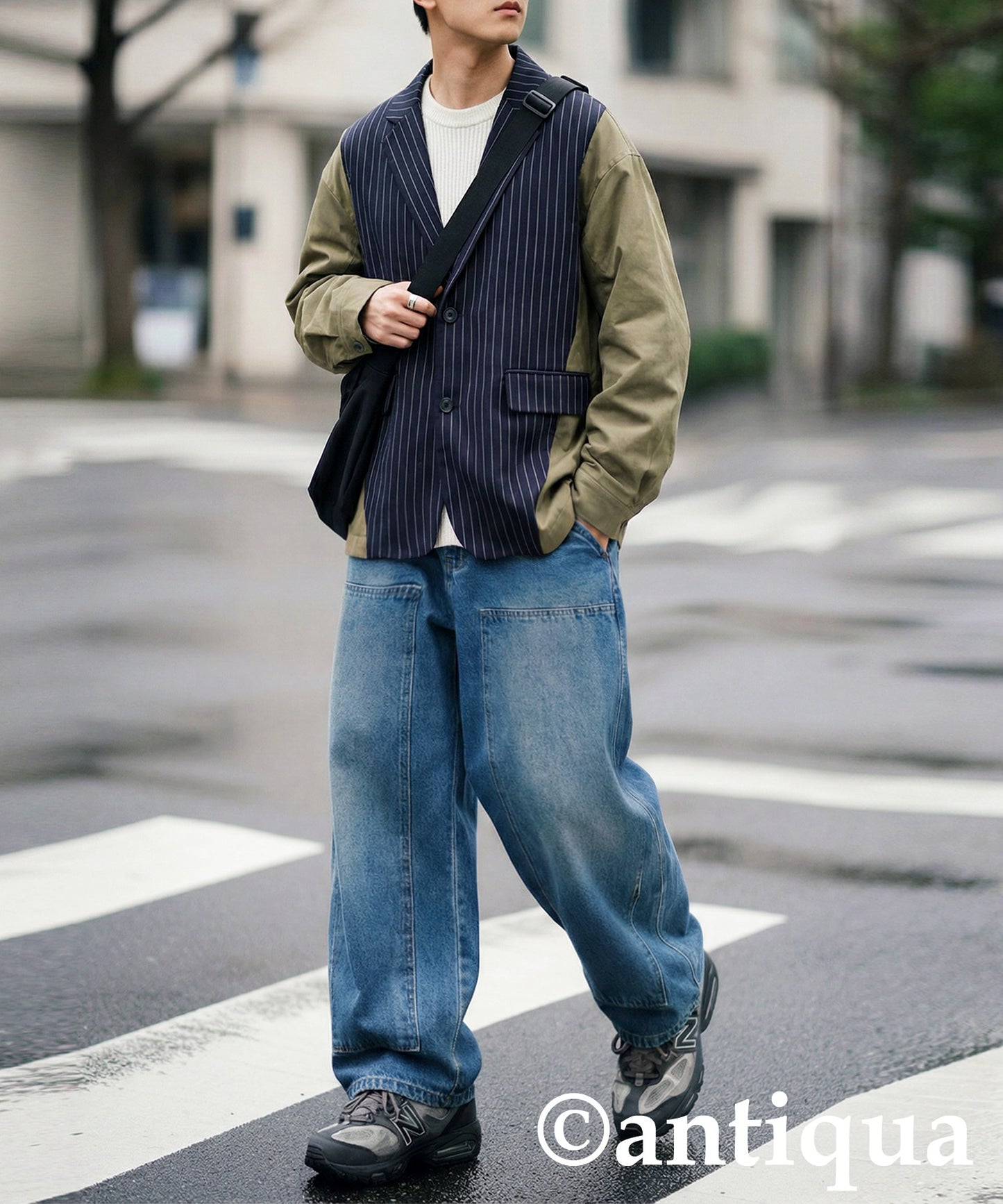 Mixed Material Jacket Men's