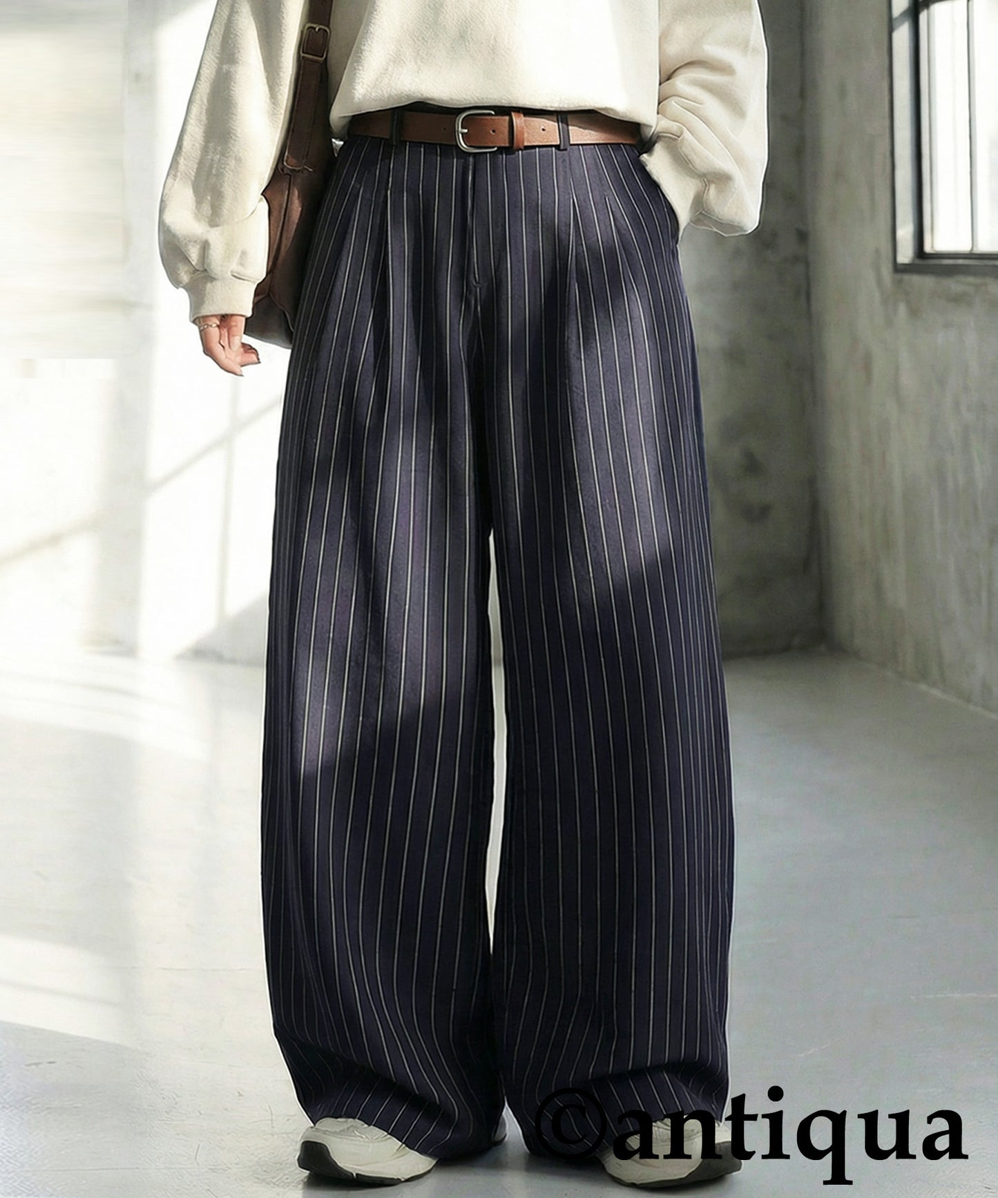 Striped Wide Pants Ladies