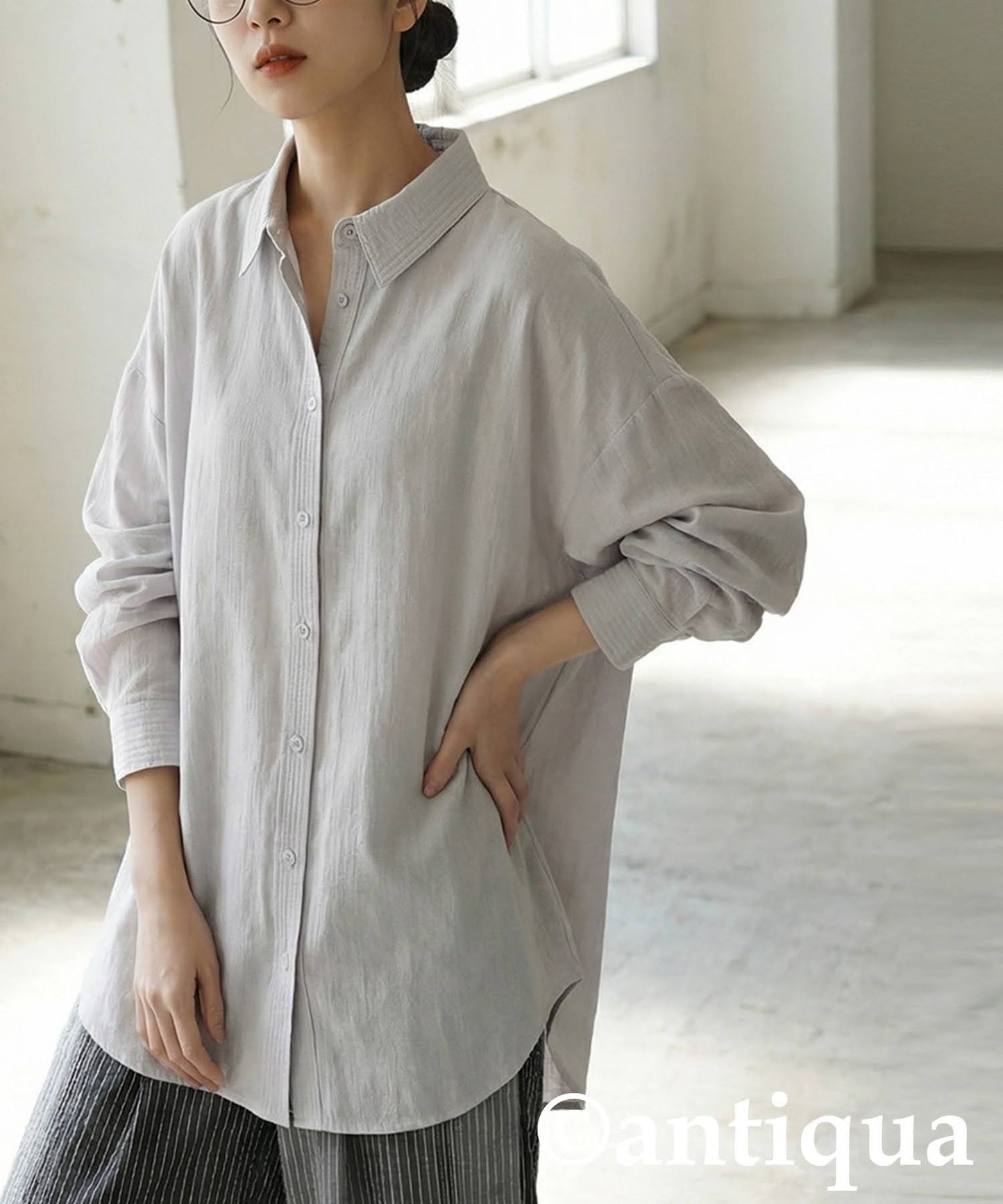 Linen-Like Shirt Ladies