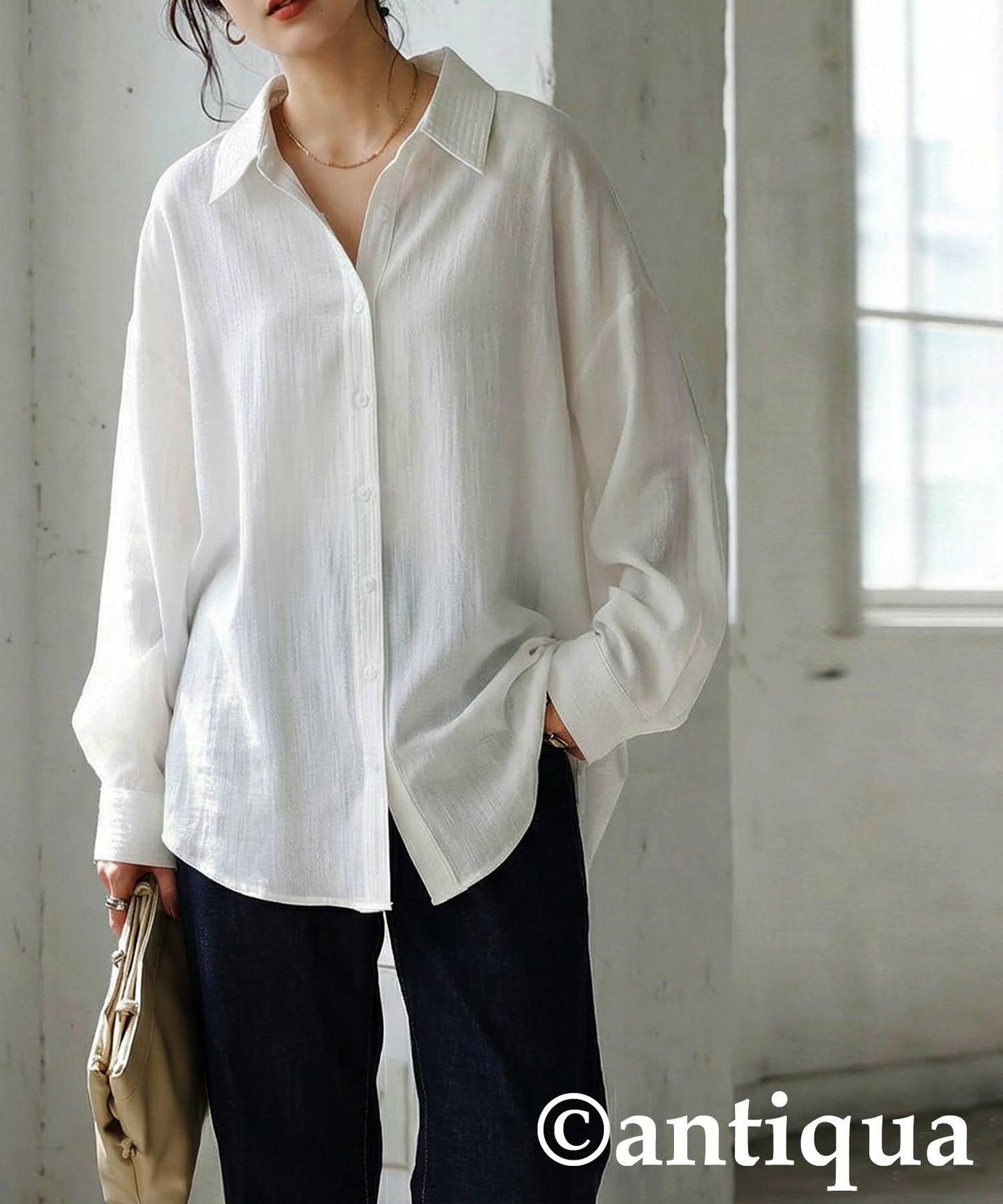 Linen-Like Shirt Ladies