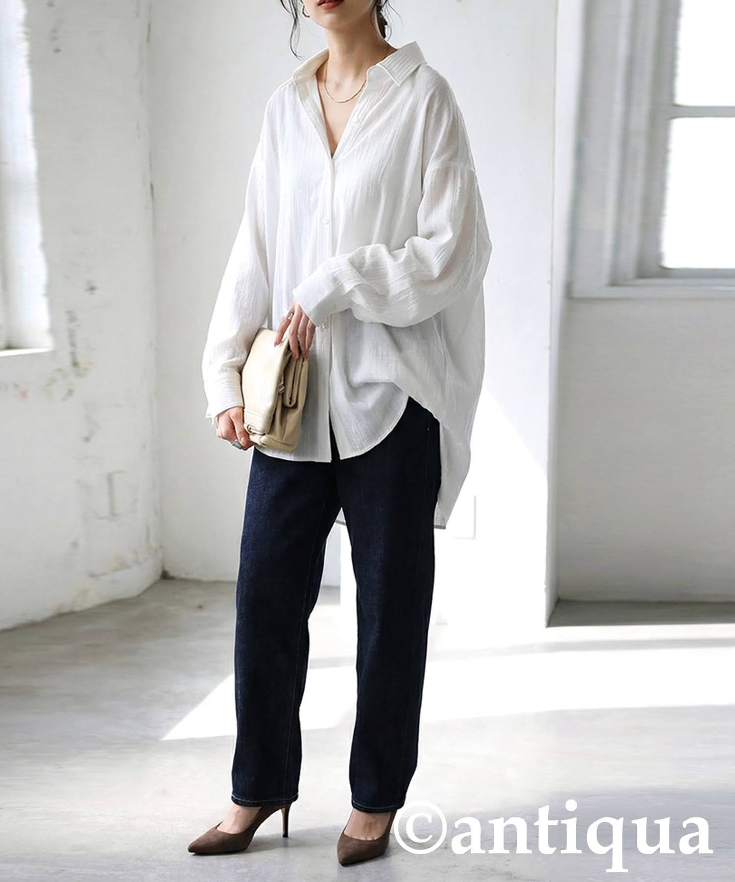 Linen-Like Shirt Ladies