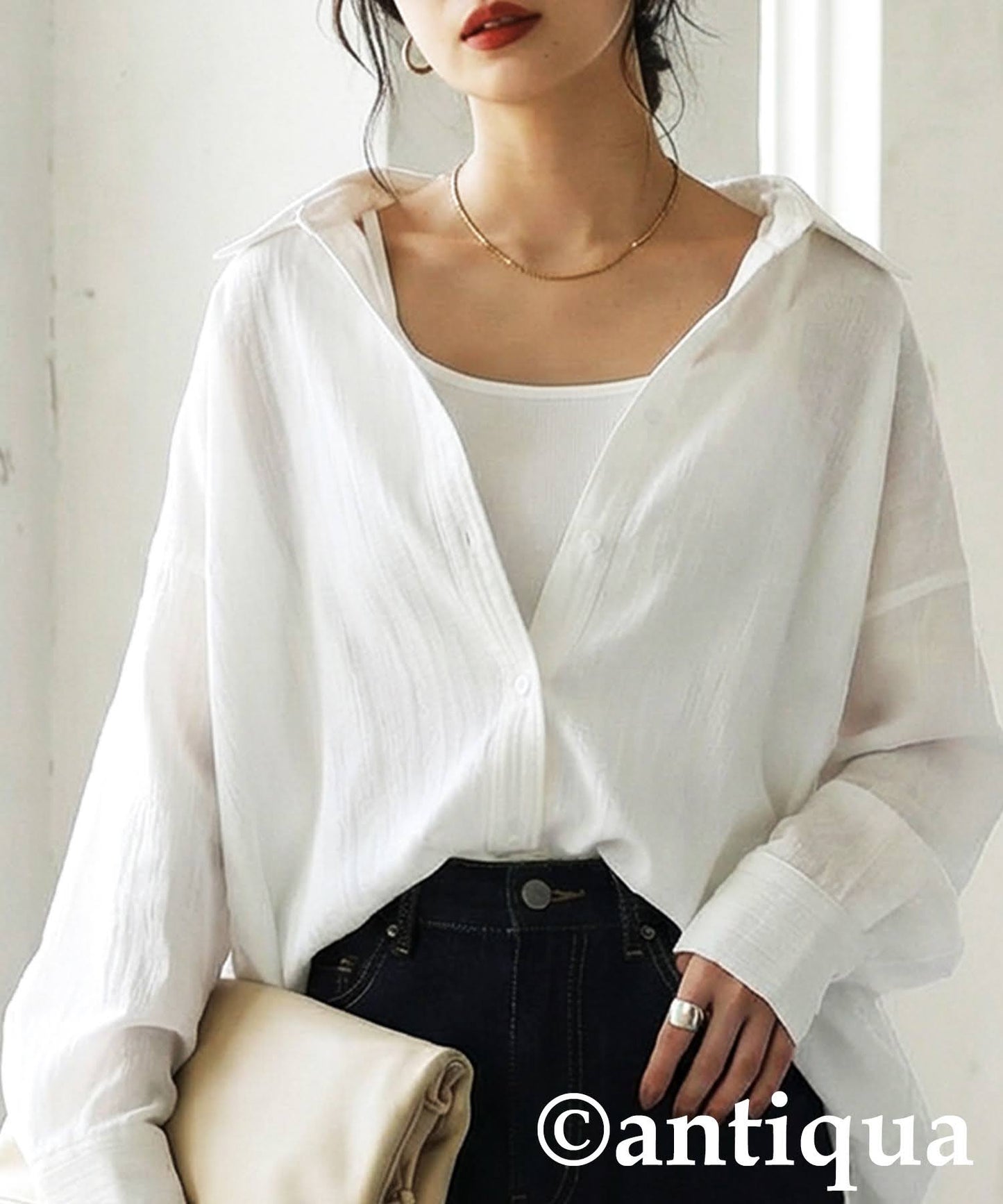 Linen-Like Shirt Ladies