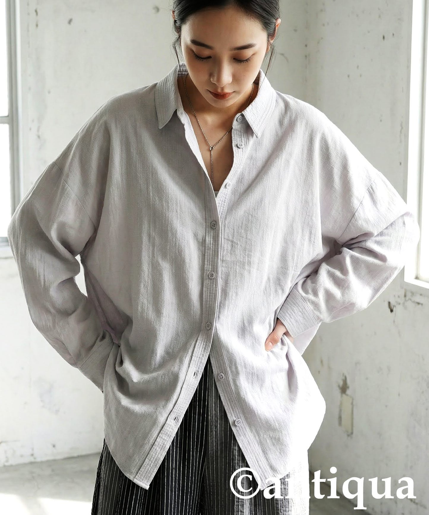 Linen-Like Shirt Ladies