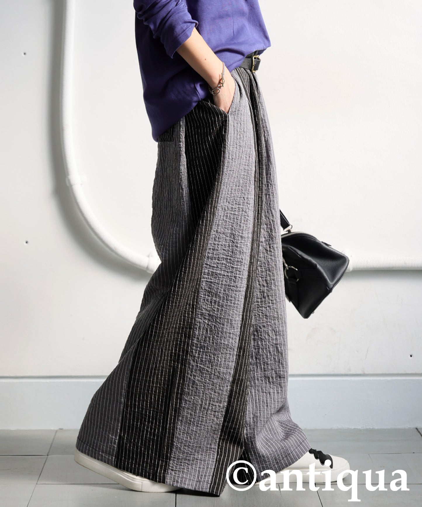 Striped Wide Pants Ladies