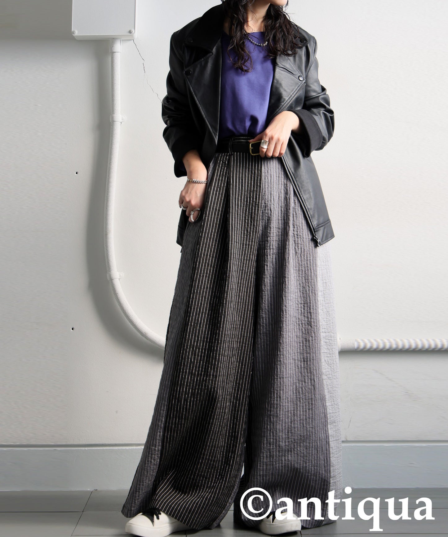 Striped Wide Pants Ladies