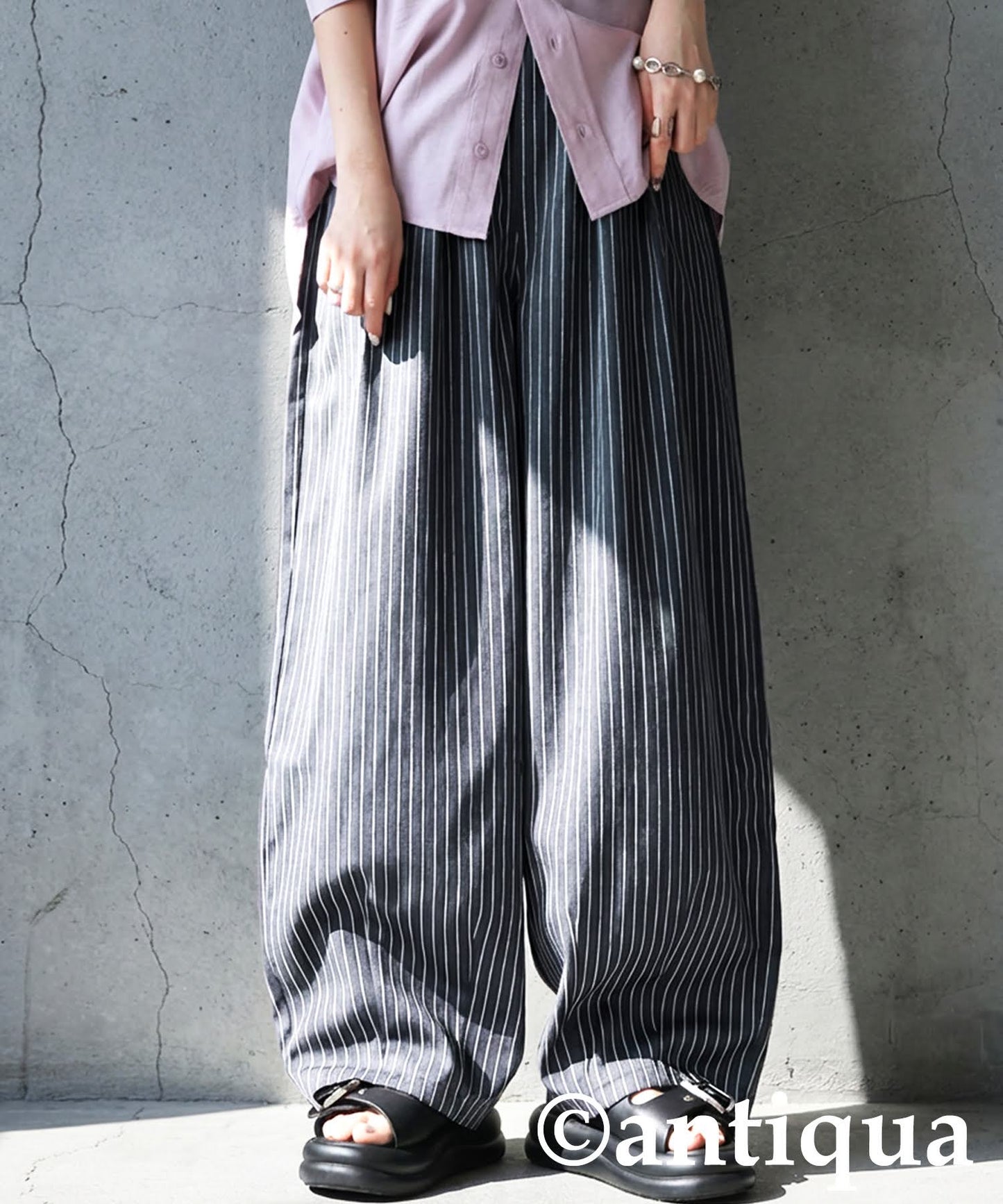 Striped Wide Pants Ladies