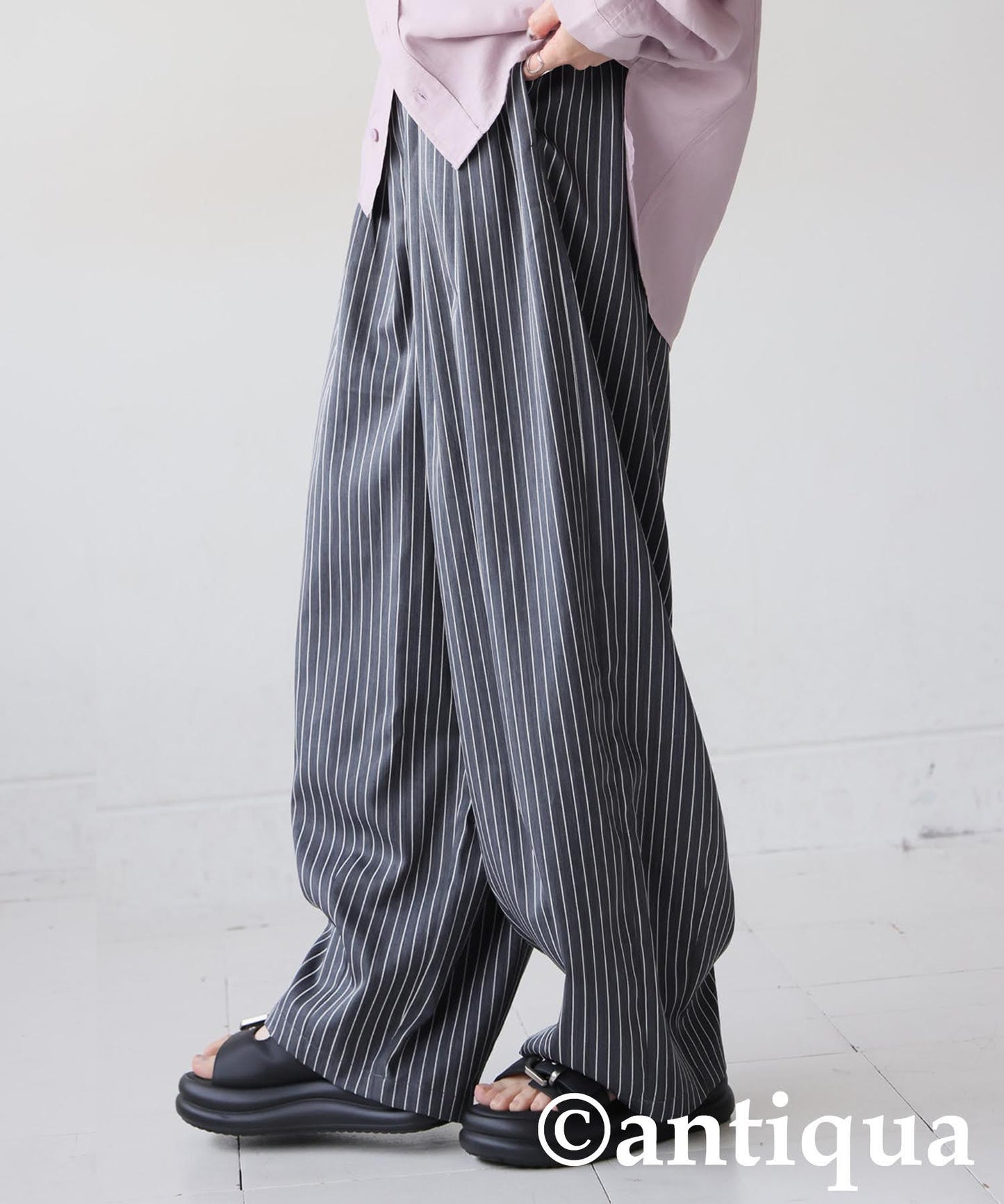 Striped Wide Pants Ladies
