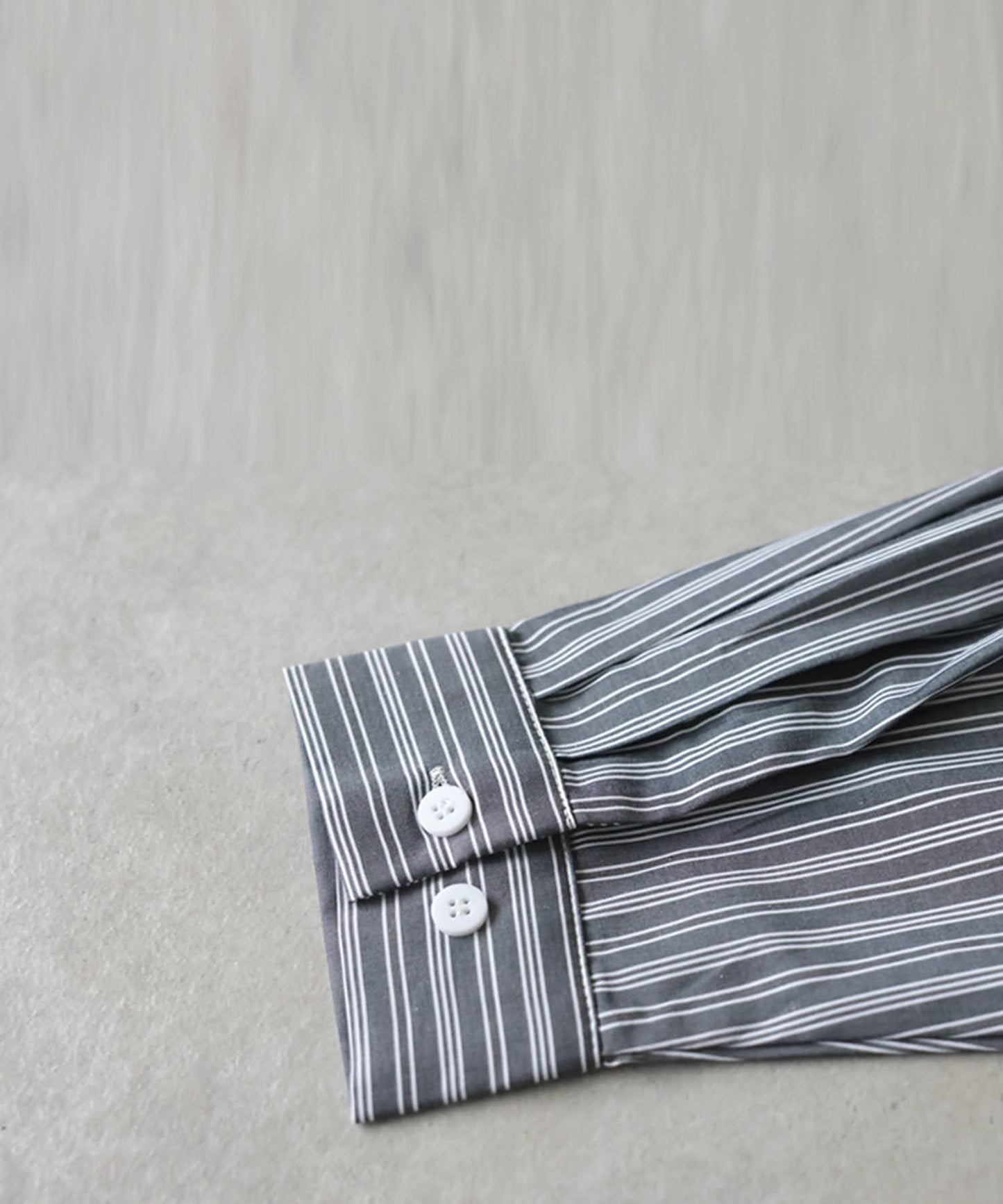 Fabric-Blocked Striped Shirt Ladies