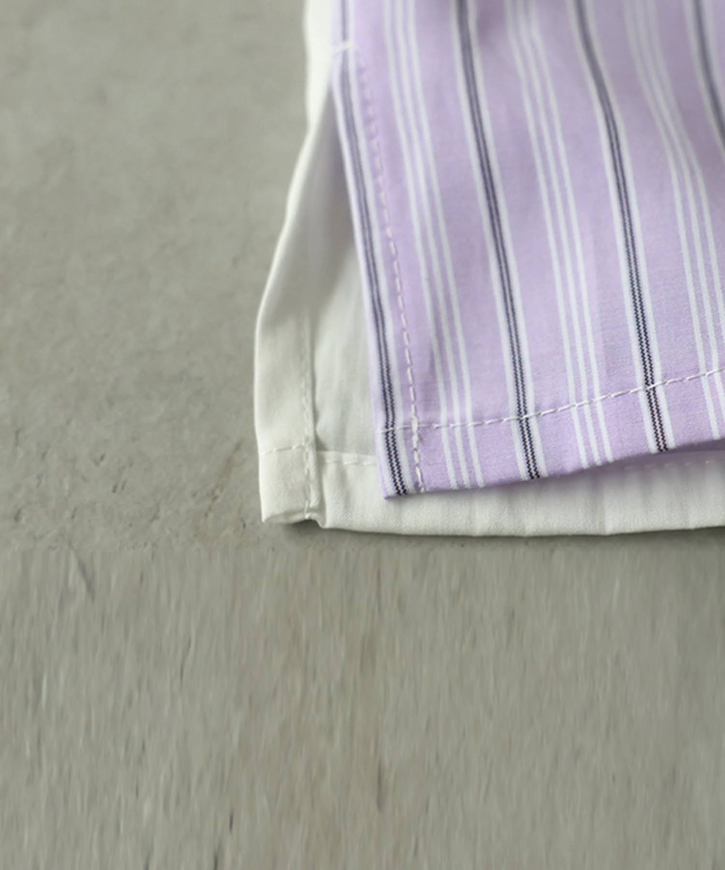 Fabric-Blocked Striped Shirt Ladies