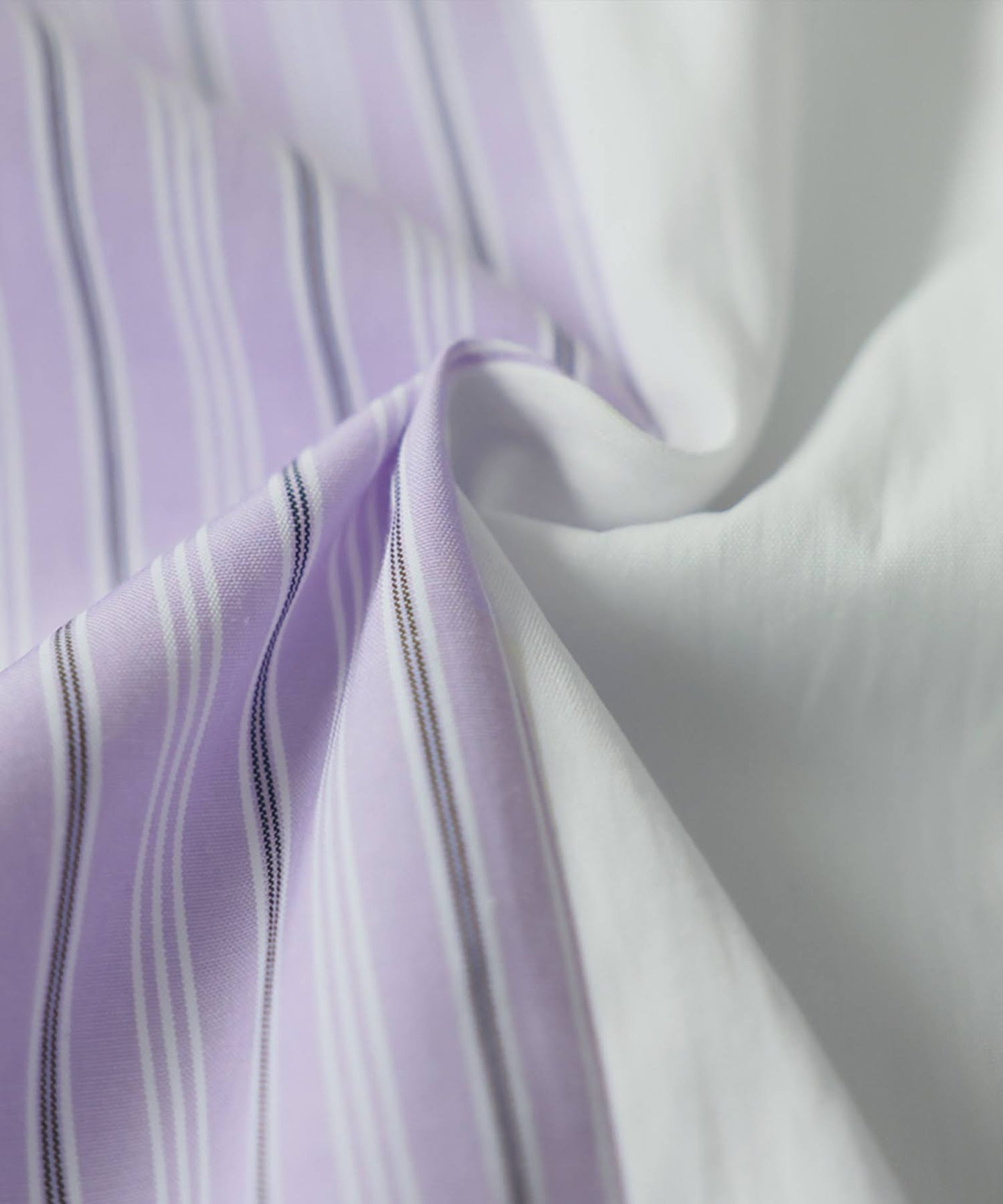 Fabric-Blocked Striped Shirt Ladies