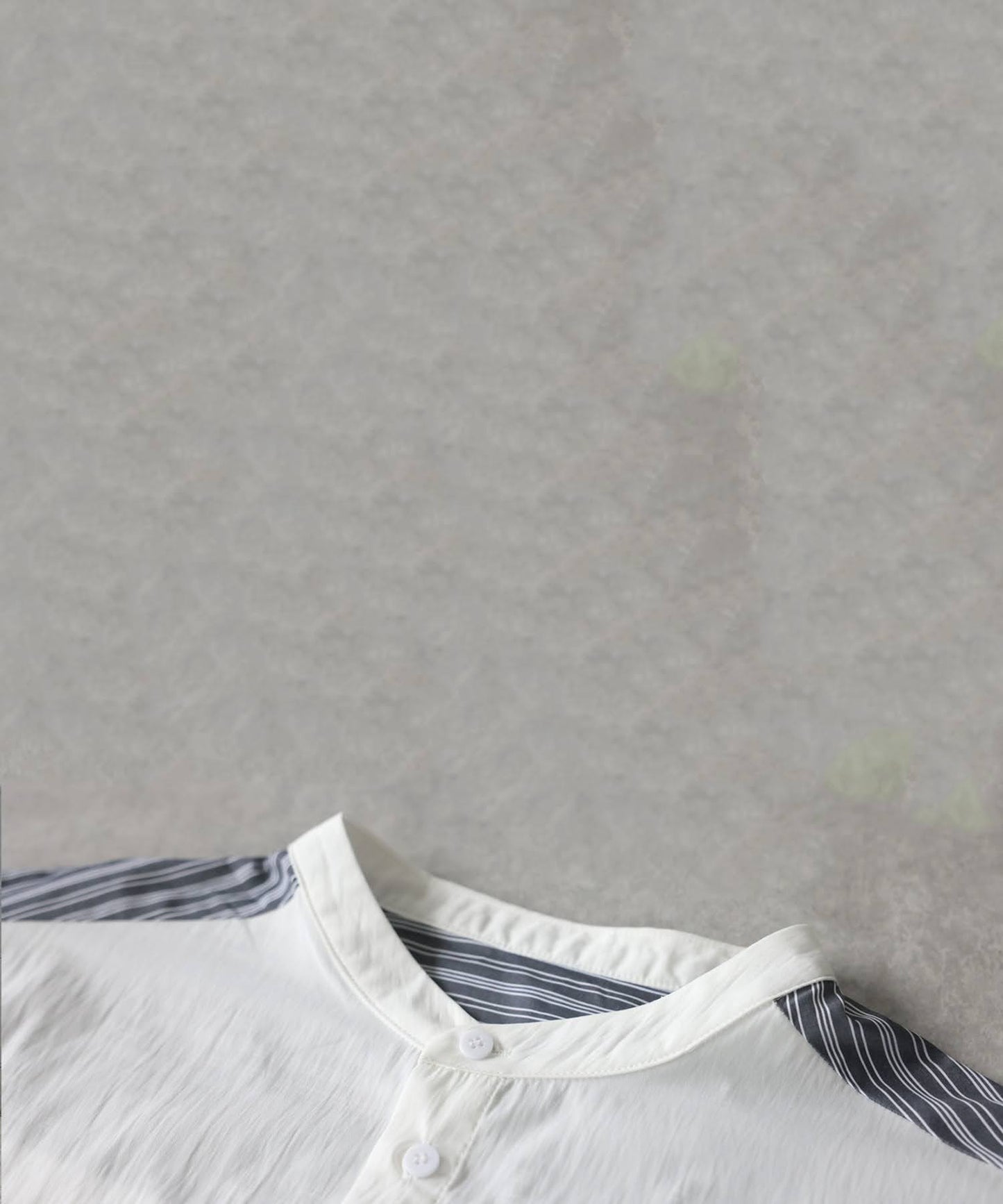 Fabric-Blocked Striped Shirt Ladies