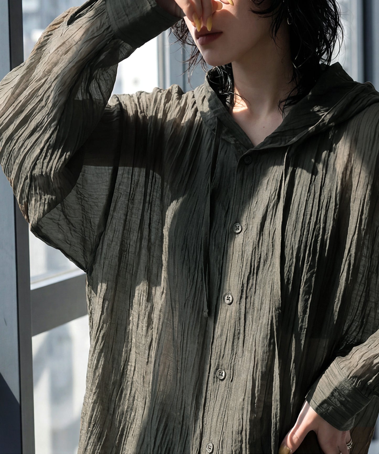 Hooded Sheer Shirt Ladies