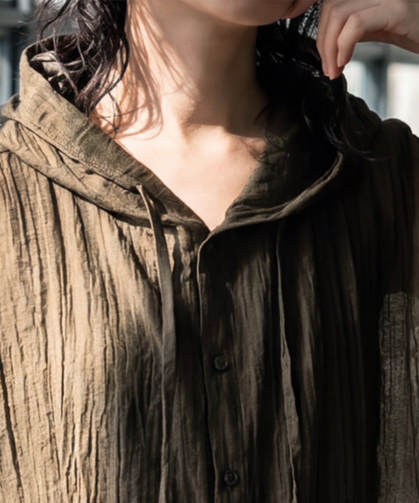 Hooded Sheer Shirt Ladies