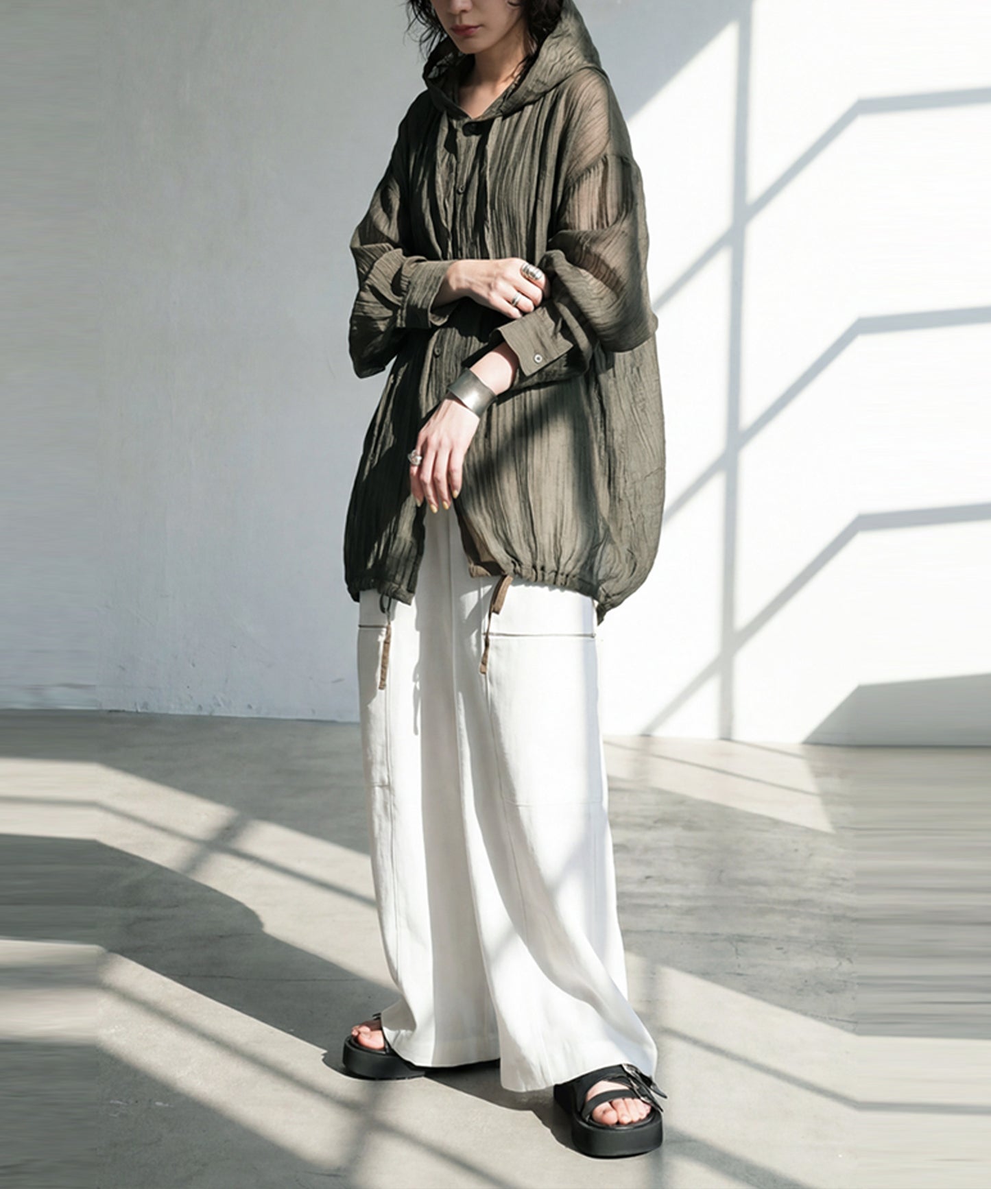 Hooded Sheer Shirt Ladies
